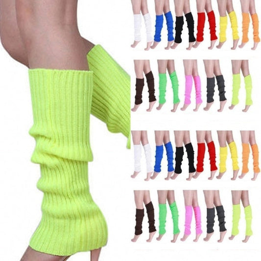 24x Womens Leg Warmers Disco Winter Knit Dance Party Crochet Legging Socks Costume - Assorted Pack-0