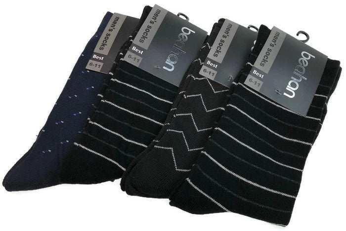 2 Pairs COTTON BUSINESS SOCKS Mens Dress Crew Plain Work Casual-2