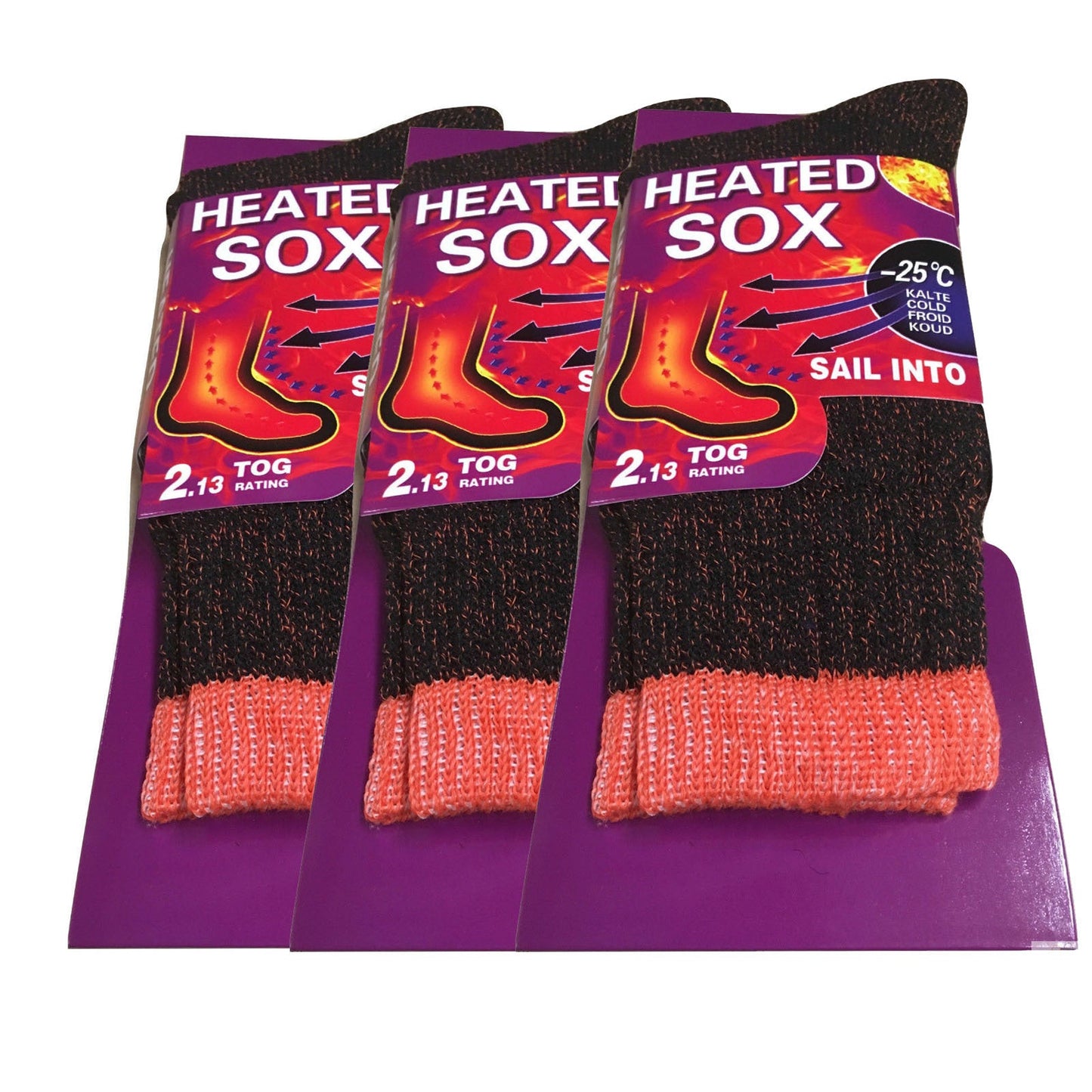 3 Pairs Womens THERMAL HEATED SOCKS Warm Winter Comfort Work Sox Ski BULK-1