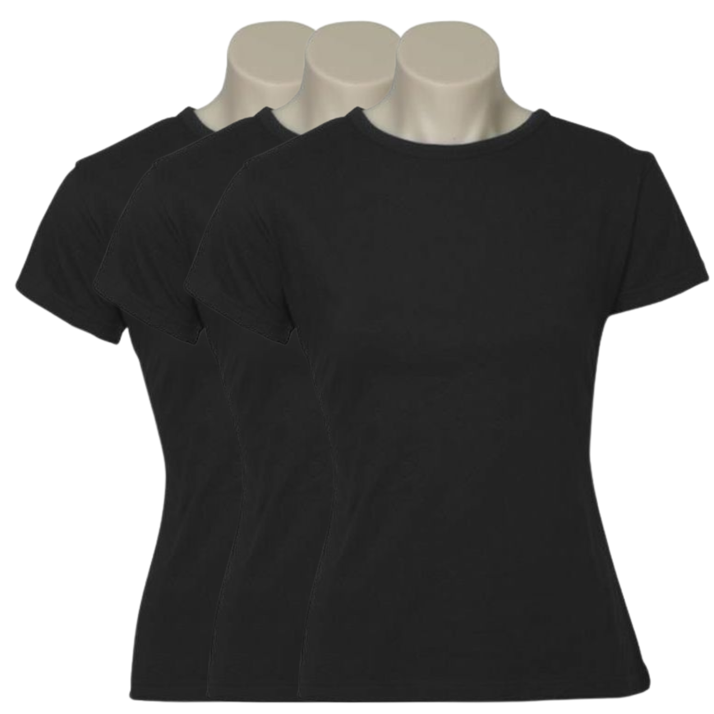 3x Womens Plain Ladies T SHIRT 100% COTTON Basic Tee Casual Top Size 6-24 BULK-14