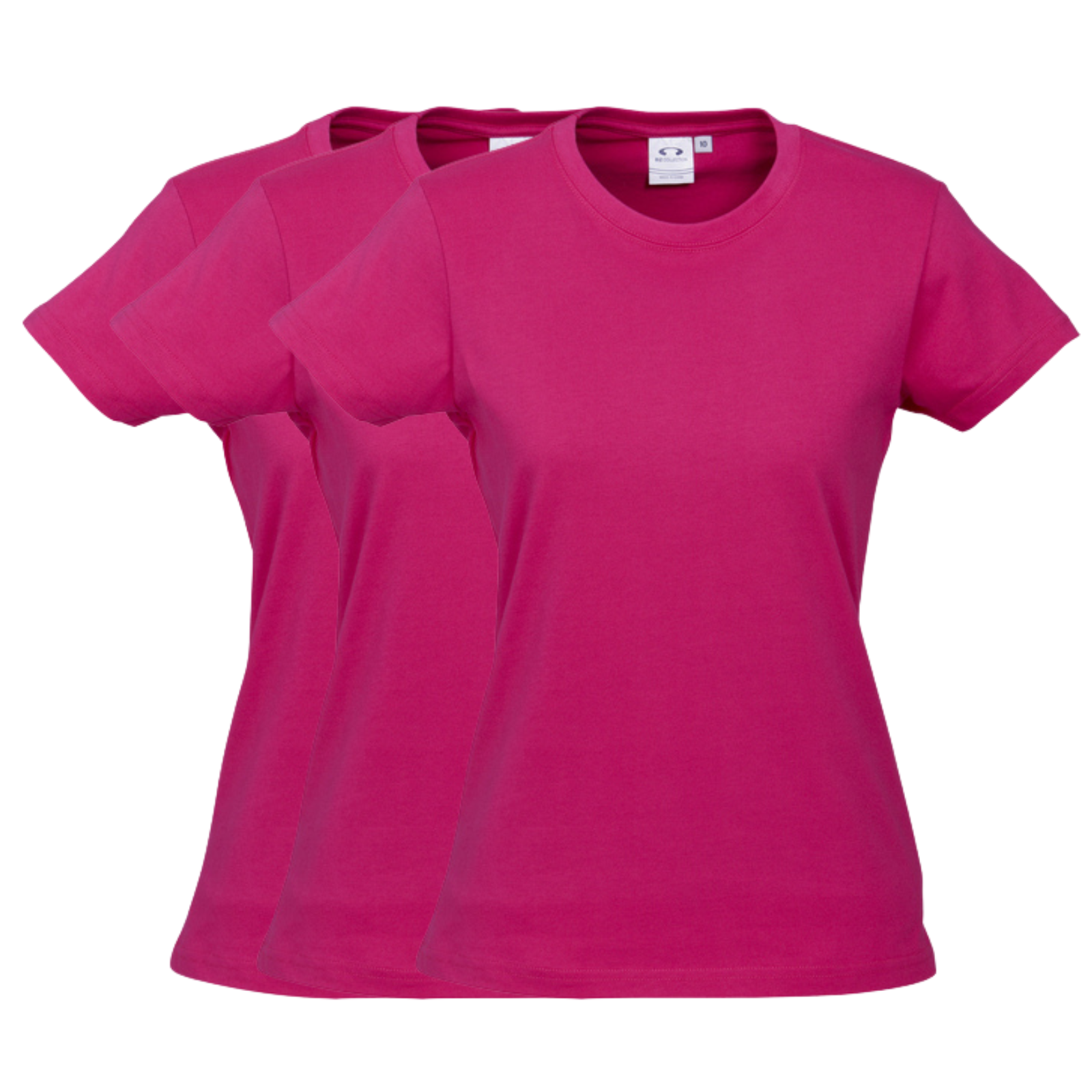 3x Womens Plain Ladies T SHIRT 100% COTTON Basic Tee Casual Top Size 6-24 BULK-35