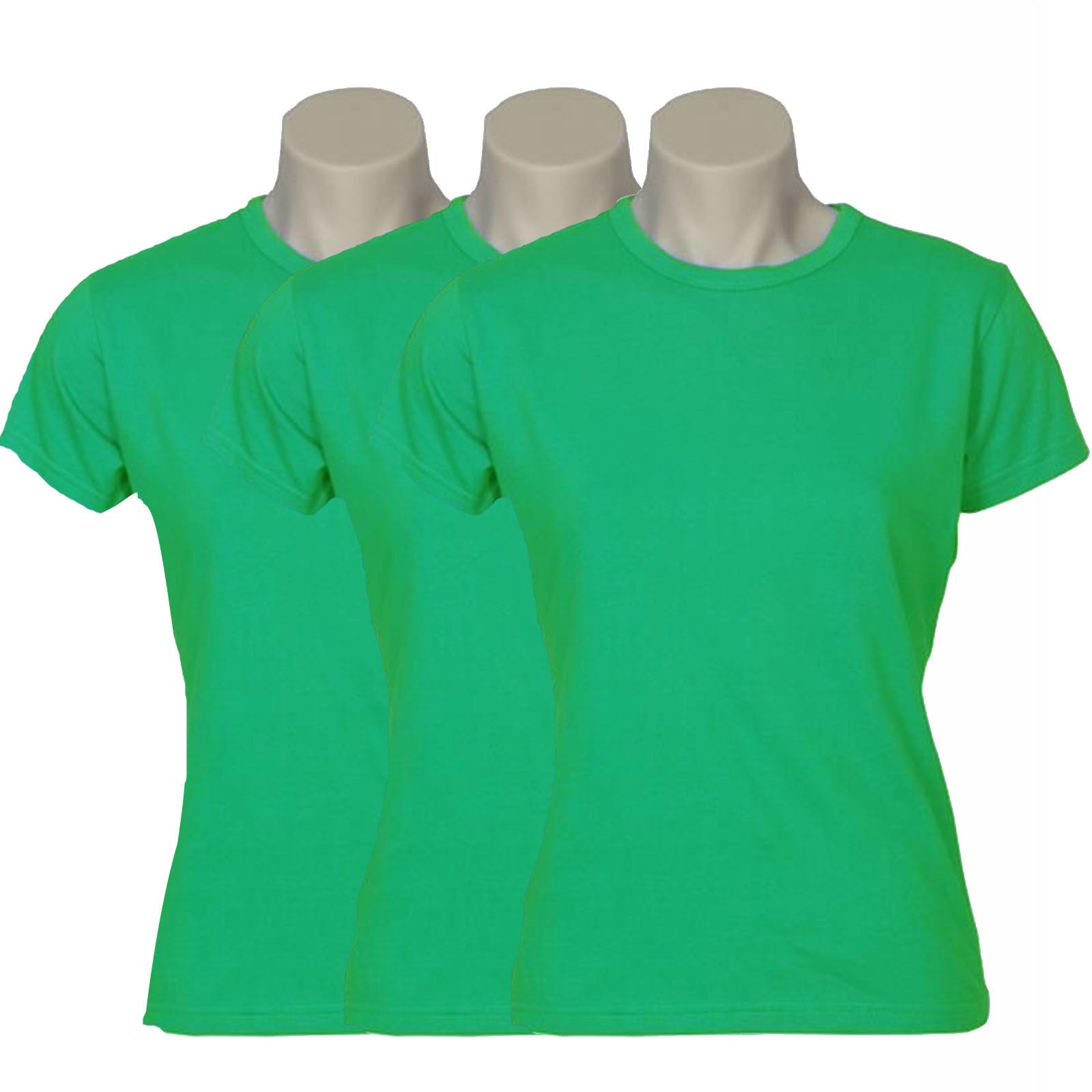 3x Womens Plain Ladies T SHIRT 100% COTTON Basic Tee Casual Top Size 6-24 BULK-52