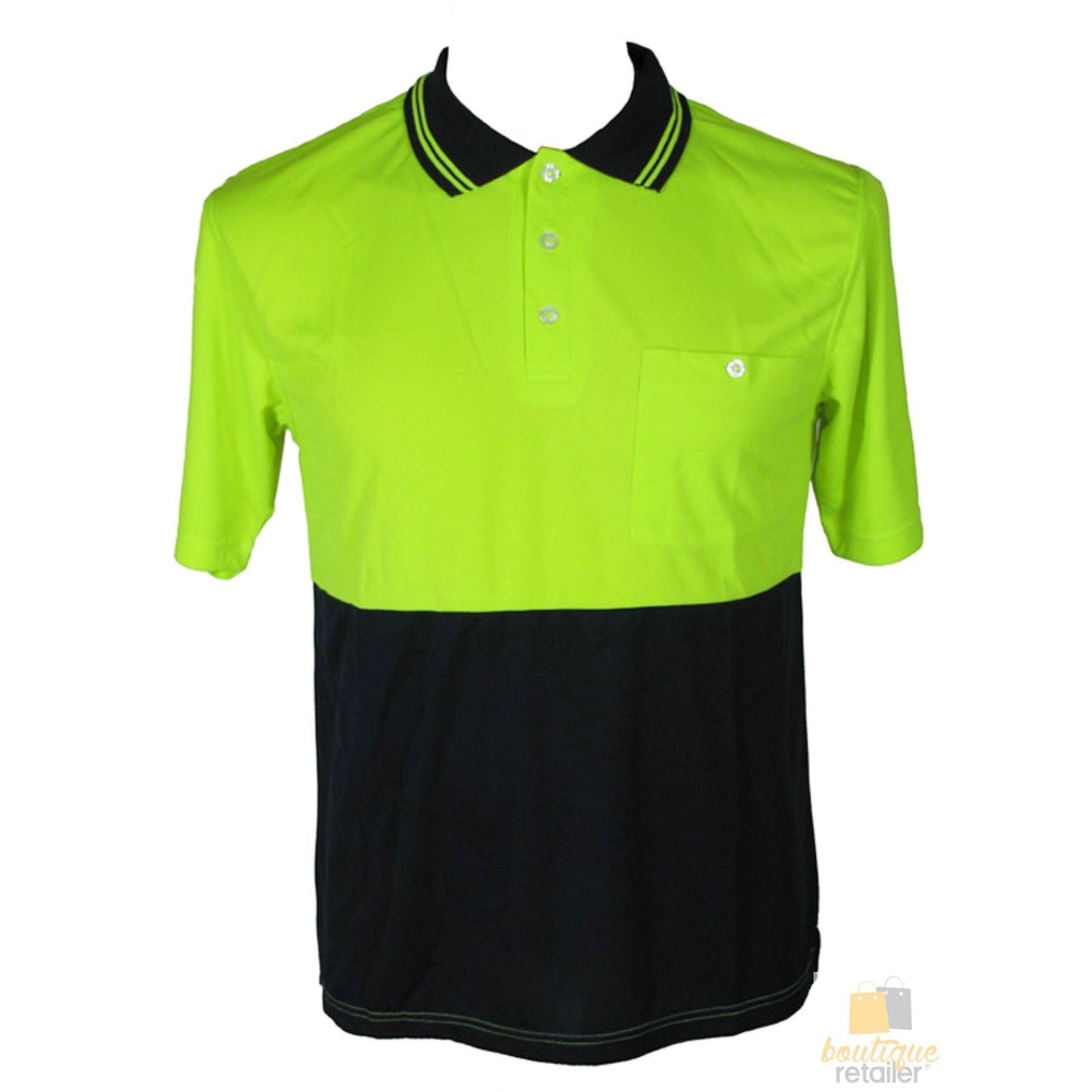 3x HI VIS Polo Shirt Top Tee Safety Workwear Short Sleeve Breathable Mesh BULK-4