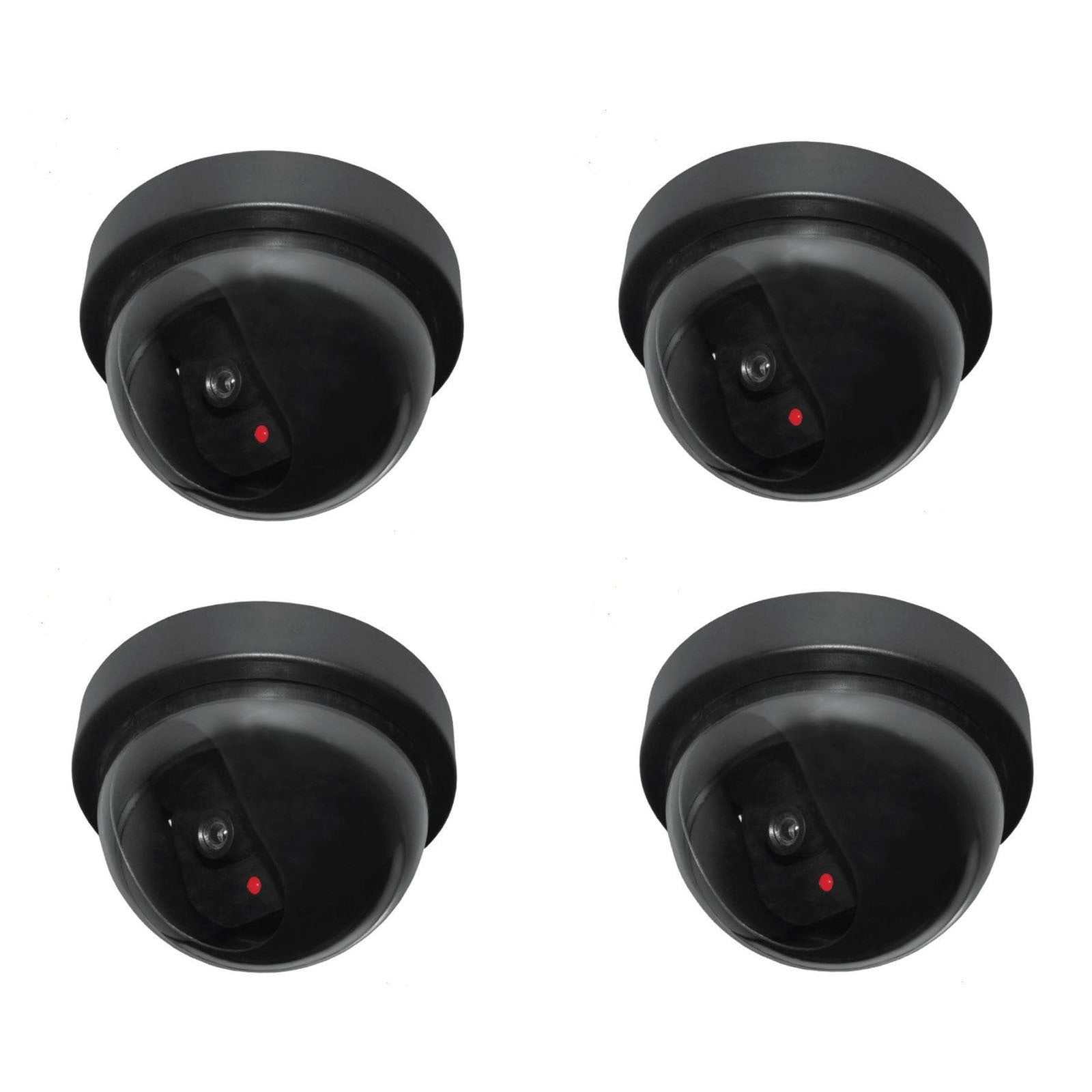 4x DUMMY SECURITY CAMERA Fake Dome Surveillance Flashing LED Wireless Imitation-0