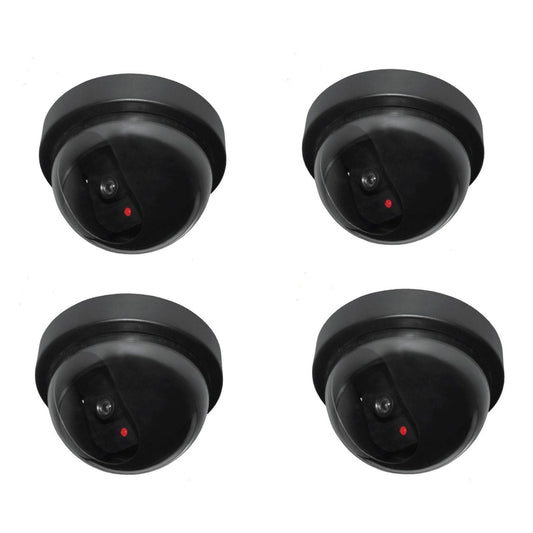 4x DUMMY SECURITY CAMERA Fake Dome Surveillance Flashing LED Wireless Imitation-0