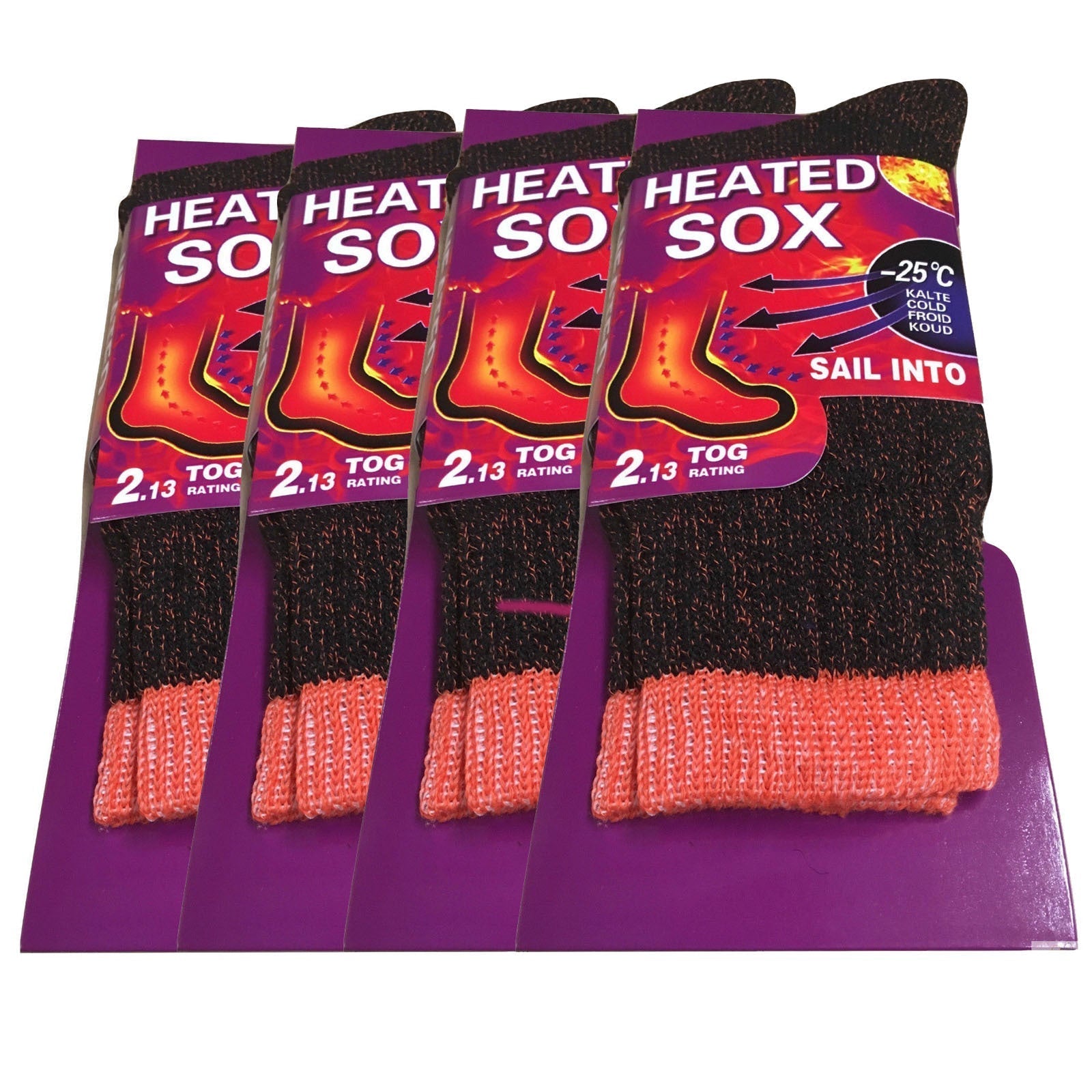 4 Pairs Womens THERMAL HEATED SOCKS Warm Winter Comfort Work Sox Ski BULK-5