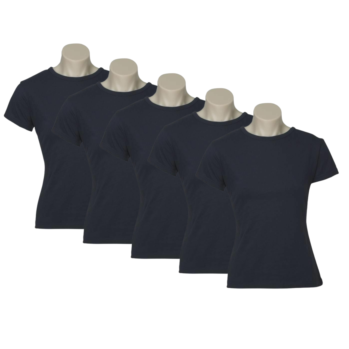 5x Womens Plain Ladies T SHIRT 100% COTTON Basic Tee Casual Top Size 6-24 BULK-59