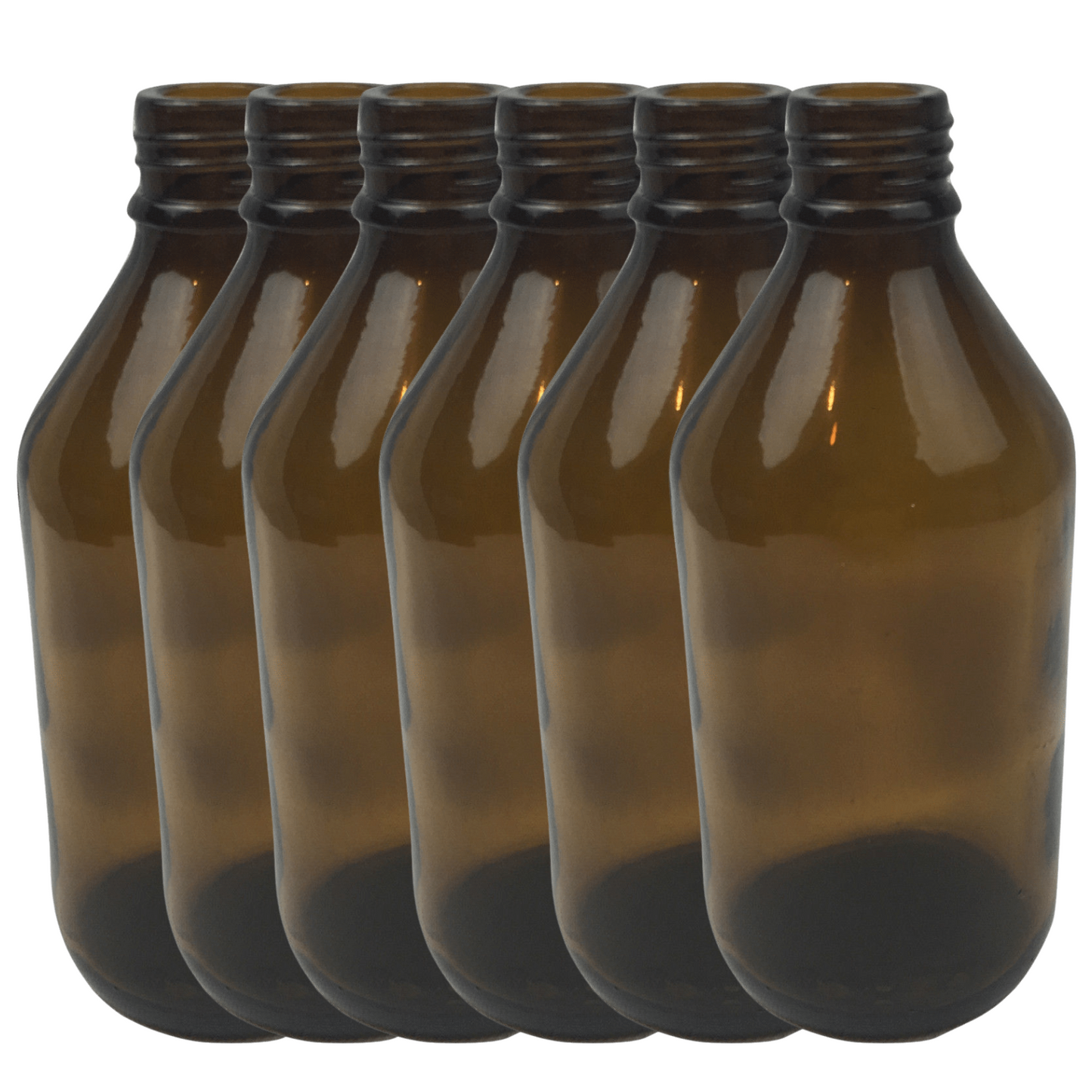 6x 600ml Brown Glass Bottles Without Lid/Cap Bulk Pack-0