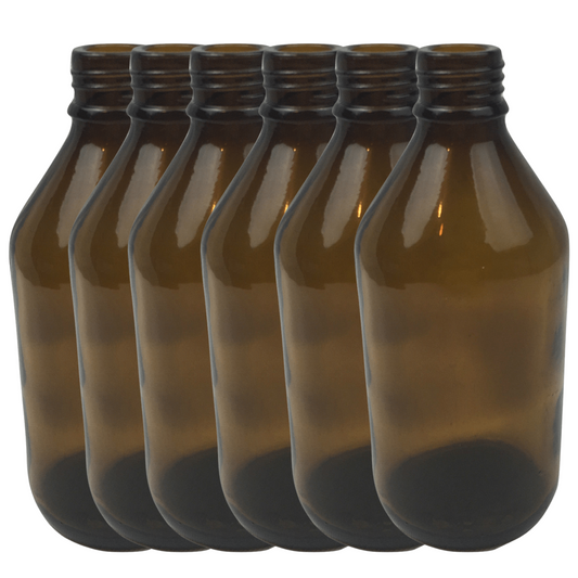 6x 600ml Brown Glass Bottles Without Lid/Cap Bulk Pack-0