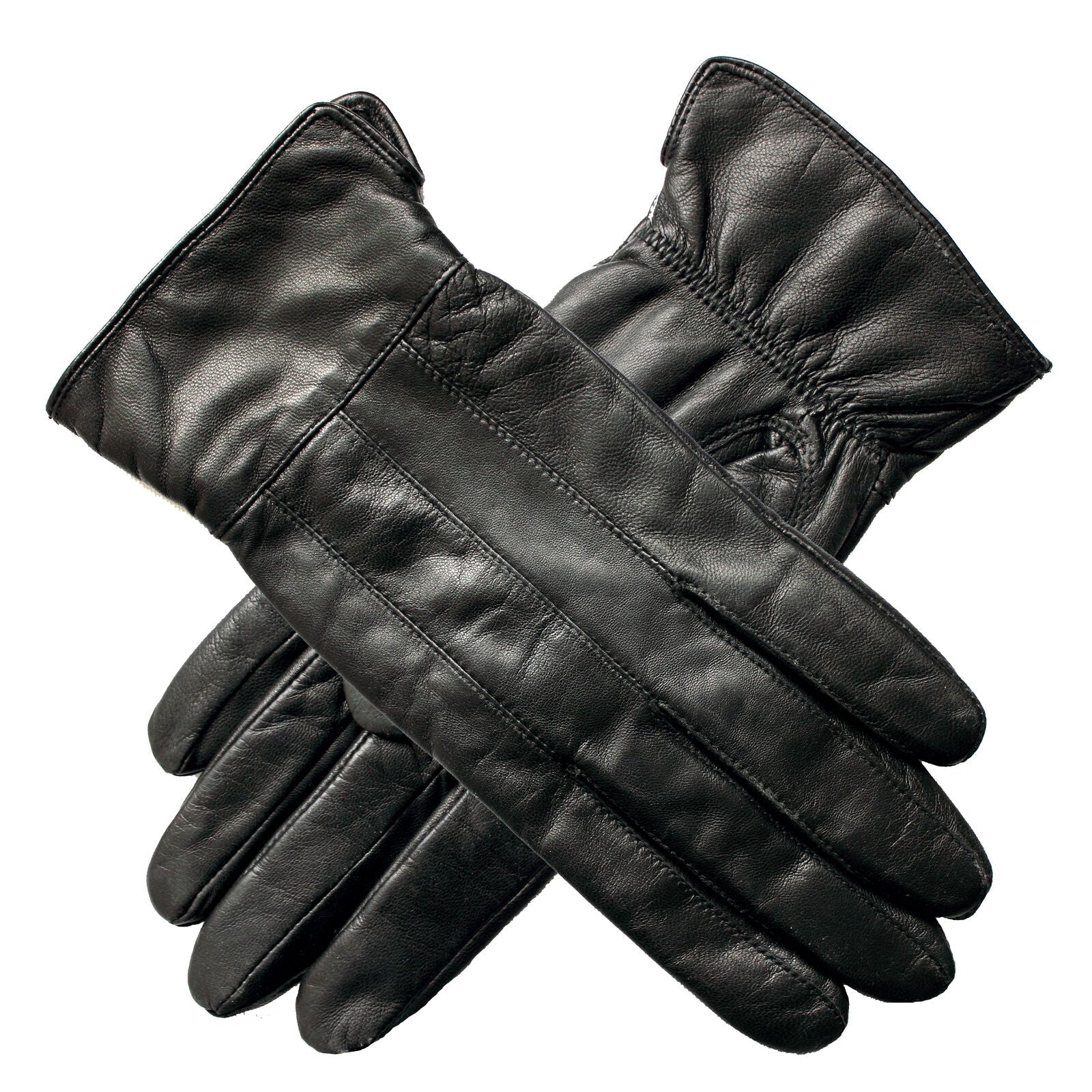 Ladies Genuine Sheepskin Leather Gloves Fleece Lined Warm Winter Womens in Black-0