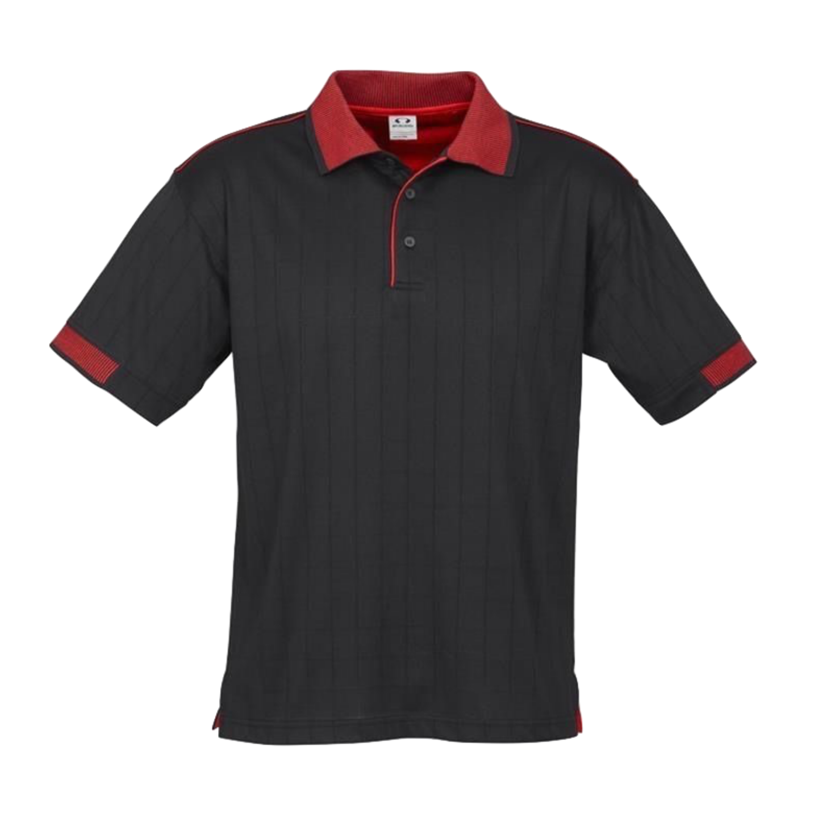 Mens Polo Shirt Top T Shirt Casual Cotton Blend Cool Dry - Black/Red - Small-0
