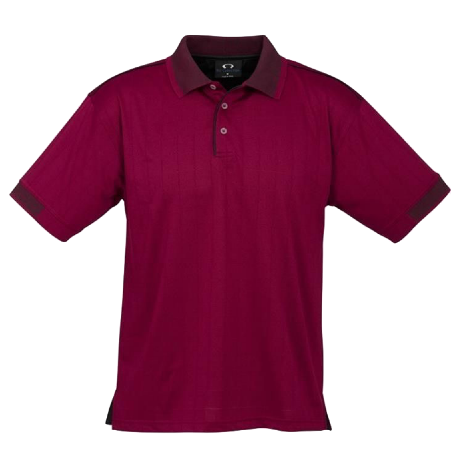 Mens Polo Shirt Breathable Top T Shirt Casual Cotton Blend Cool Dry - Maroon/Black-4