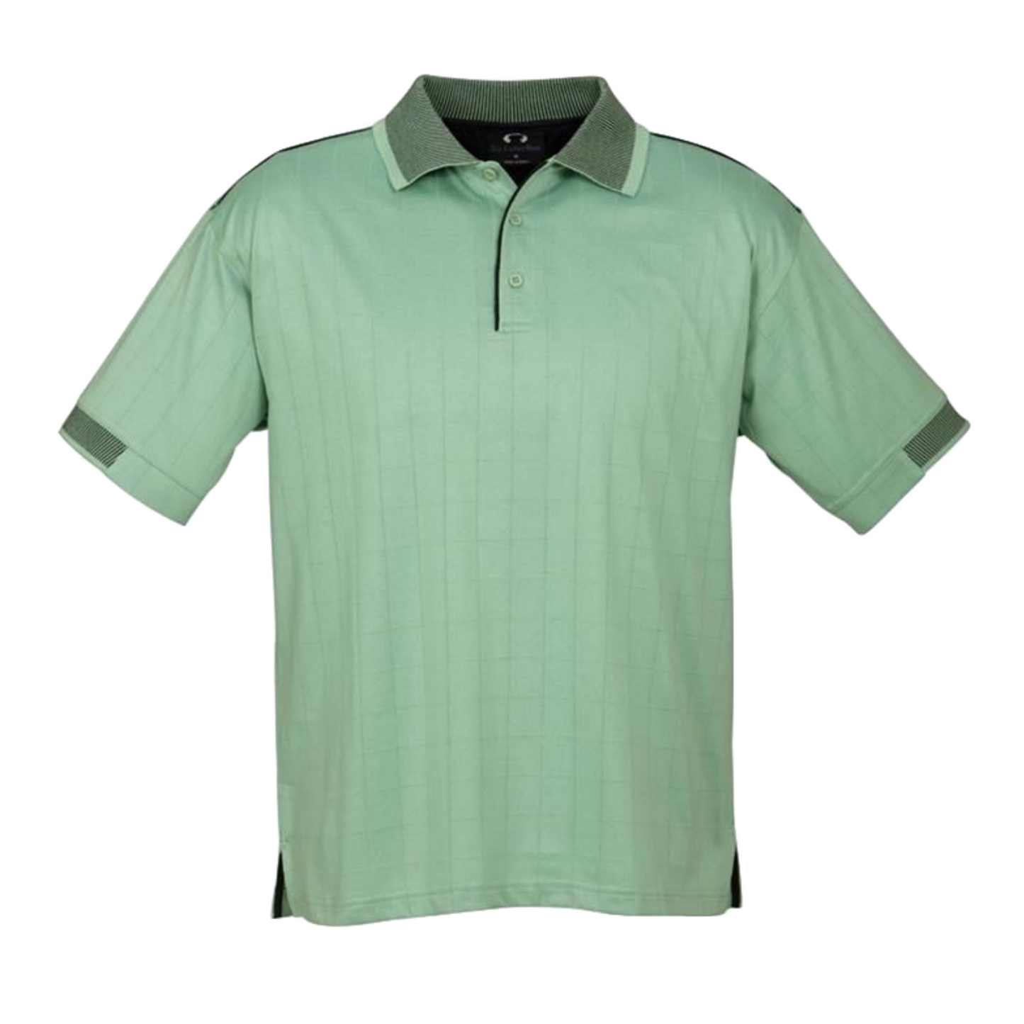 Mens Noosa Self Check Polo Shirt High Quality Breathable Top Casual - Mint/Navy-4