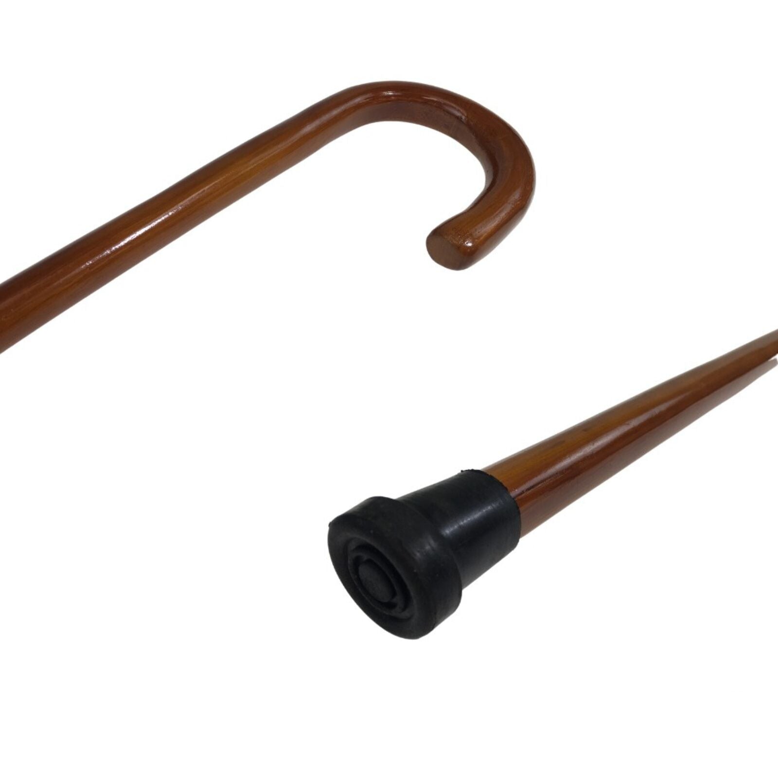 92cm WOODEN WALKING STICK Wood Cane Pole Carved Varnished Deluxe Quality Sturdy - Brown-3
