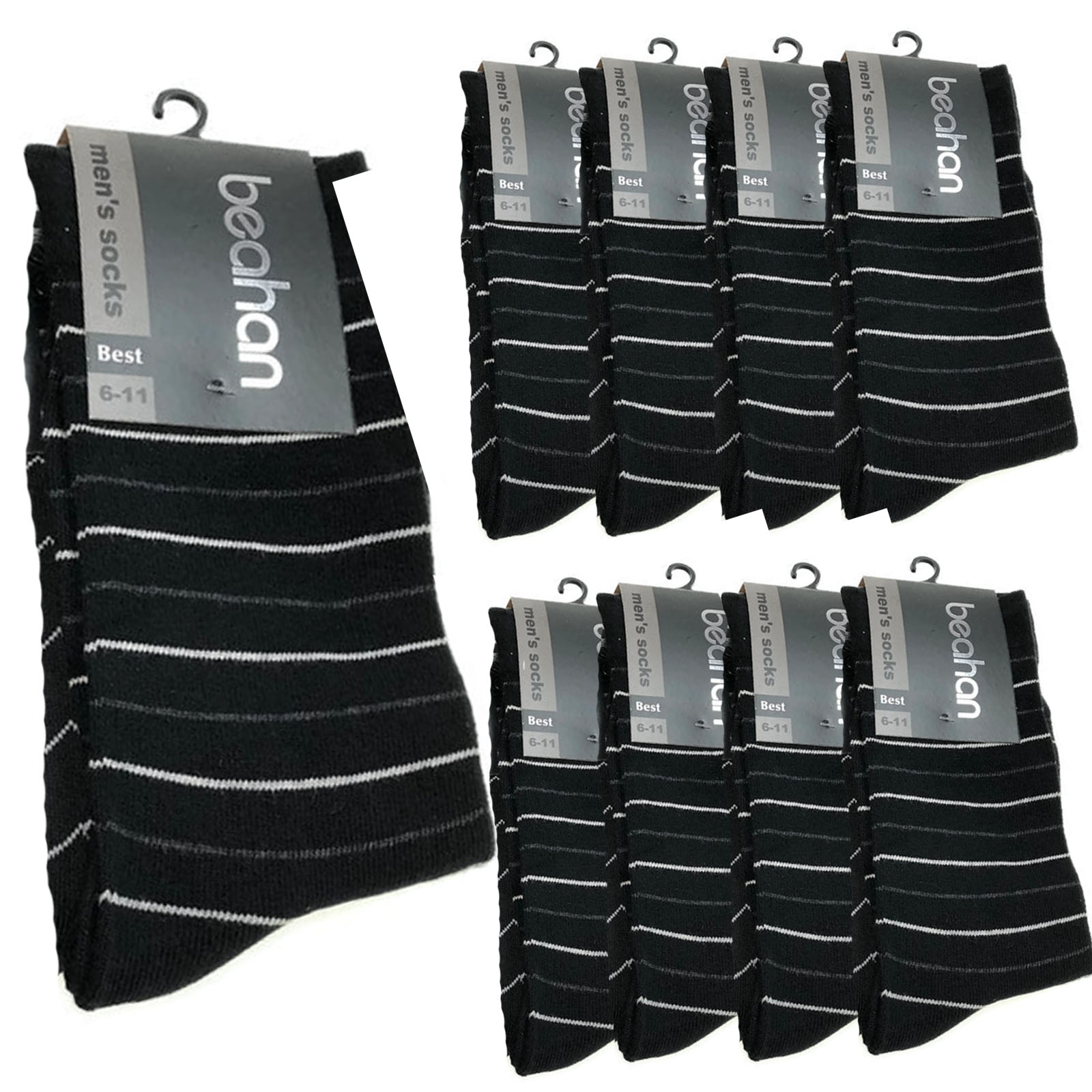 9 Pairs COTTON BUSINESS SOCKS Mens Dress Crew Plain Work Casual  BULK-3