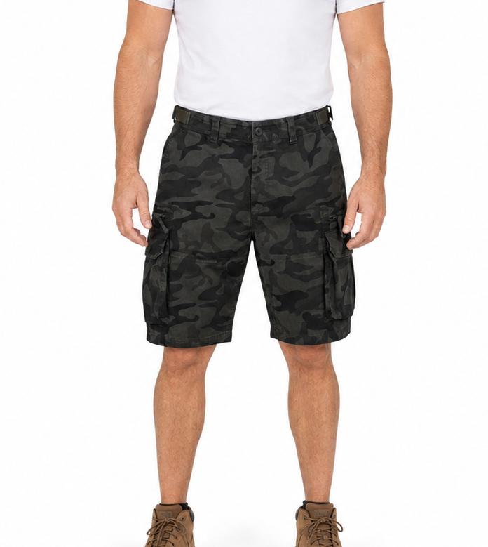 Deluxe Heavy Duty CARGO SHORTS 100% COTTON Drill Summer Work Adjustable in Camouflage