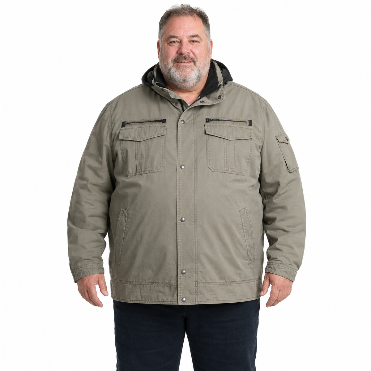 MENS PLUS SIZE JACKET King Extra Big & Tall Hooded Coat 100% COTTON Warm Winter