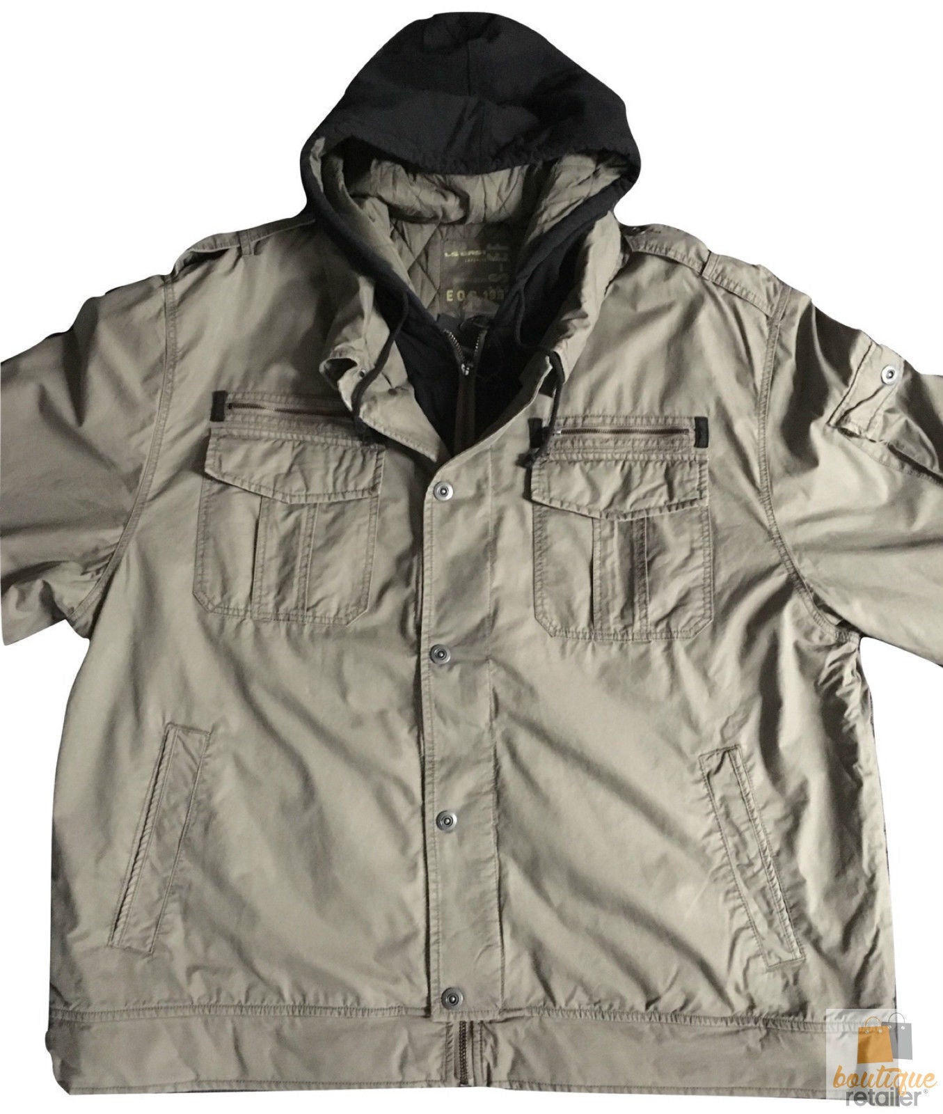MENS PLUS SIZE JACKET King Extra Big & Tall Hooded Coat 100% COTTON Warm Winter-2