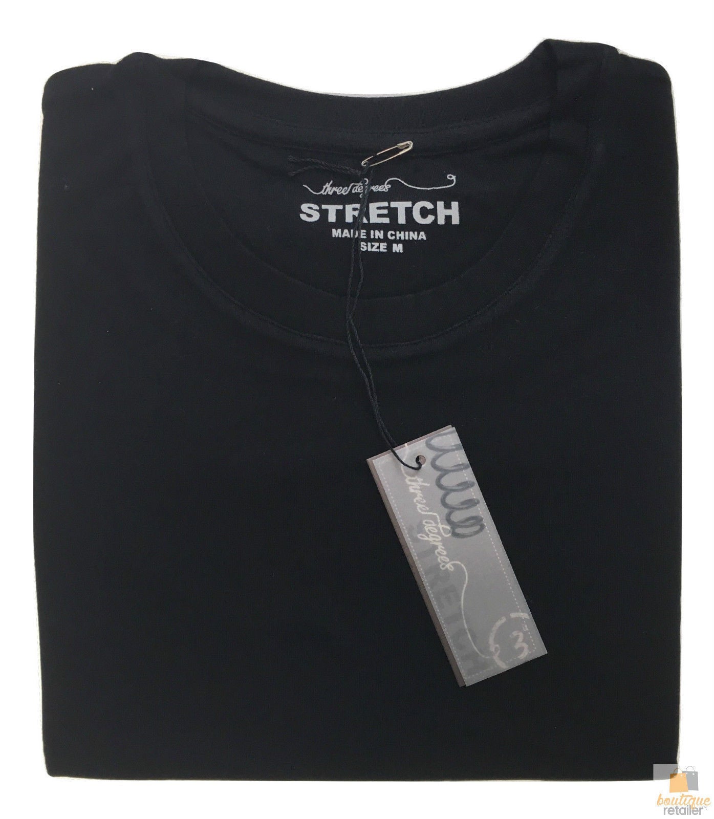Mens COTTON STRETCH T-SHIRT Tee Top Plain Blank Adults Slim Skinny Fitted-4
