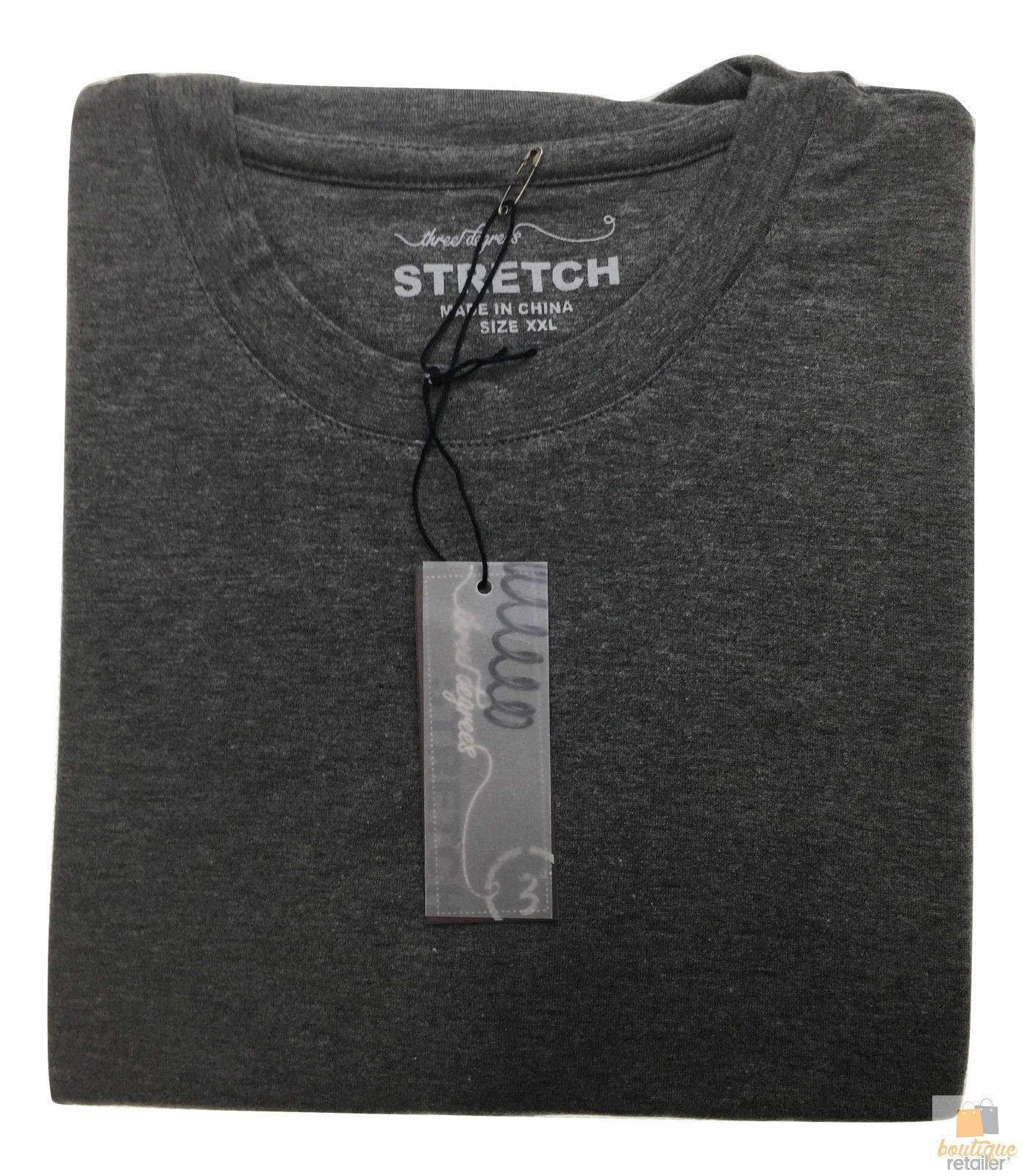 Mens COTTON STRETCH T-SHIRT Tee Top Plain Blank Adults Slim Skinny Fitted-11
