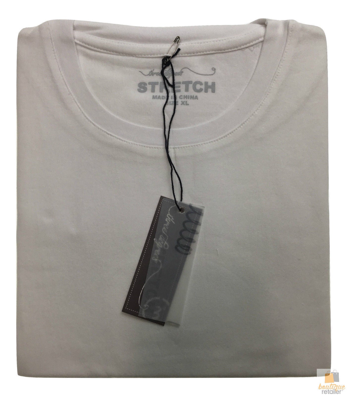 Mens COTTON STRETCH T-SHIRT Tee Top Plain Blank Adults Slim Skinny Fitted-13