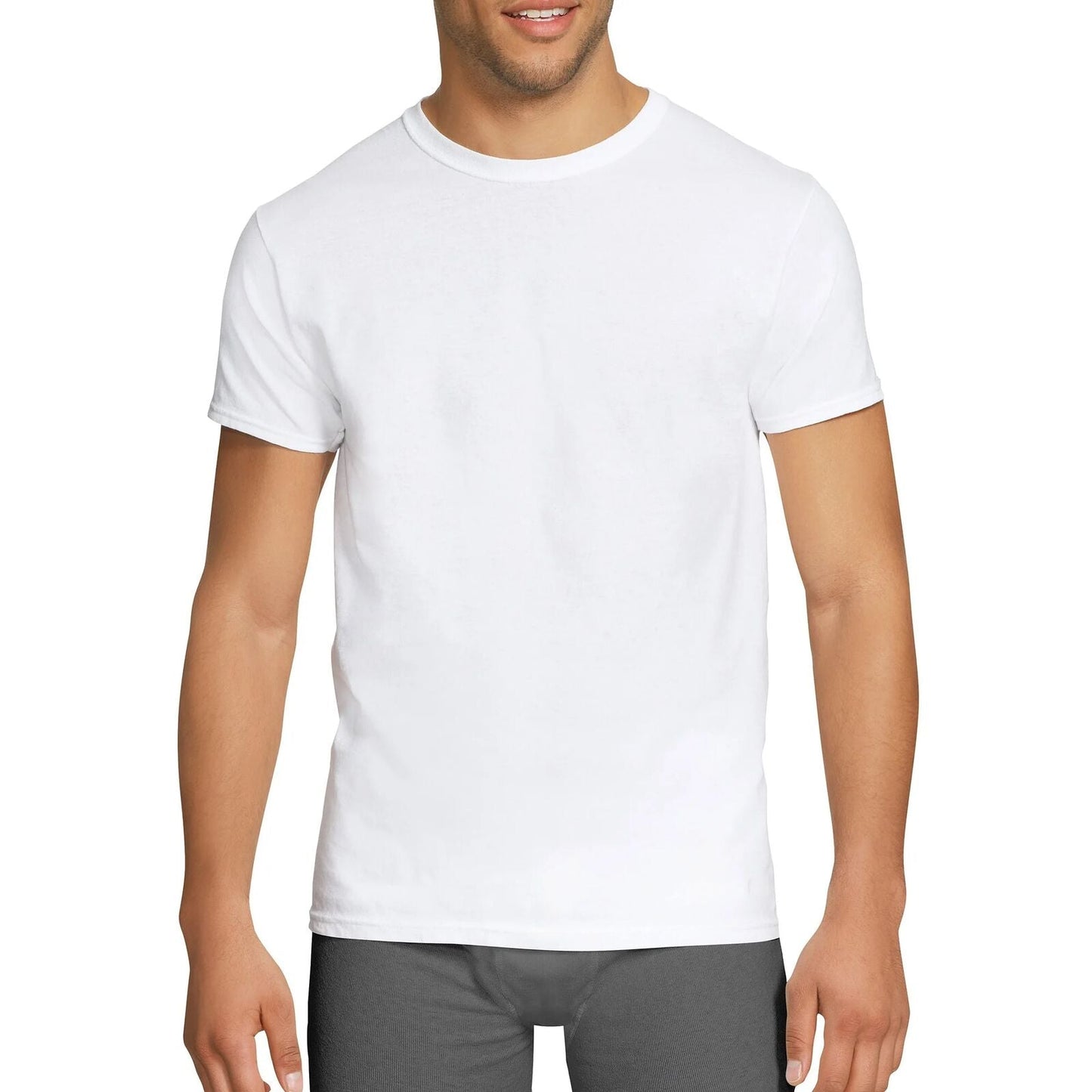 Mens COTTON STRETCH T-SHIRT Tee Top Plain Blank Adults Slim Skinny Fitted-14
