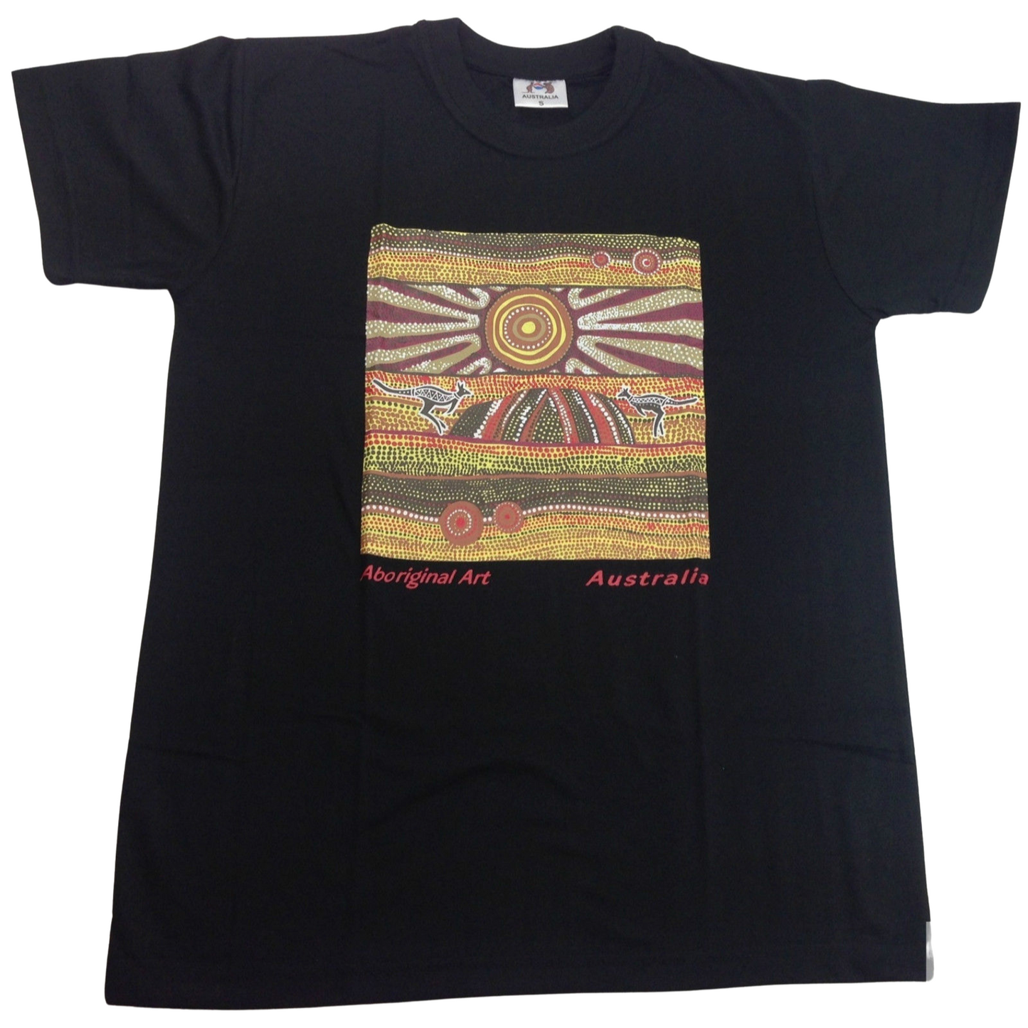 Mens Australia T Shirt Aboriginal Art 100% Cotton Souvenir Indigenous Tee-0