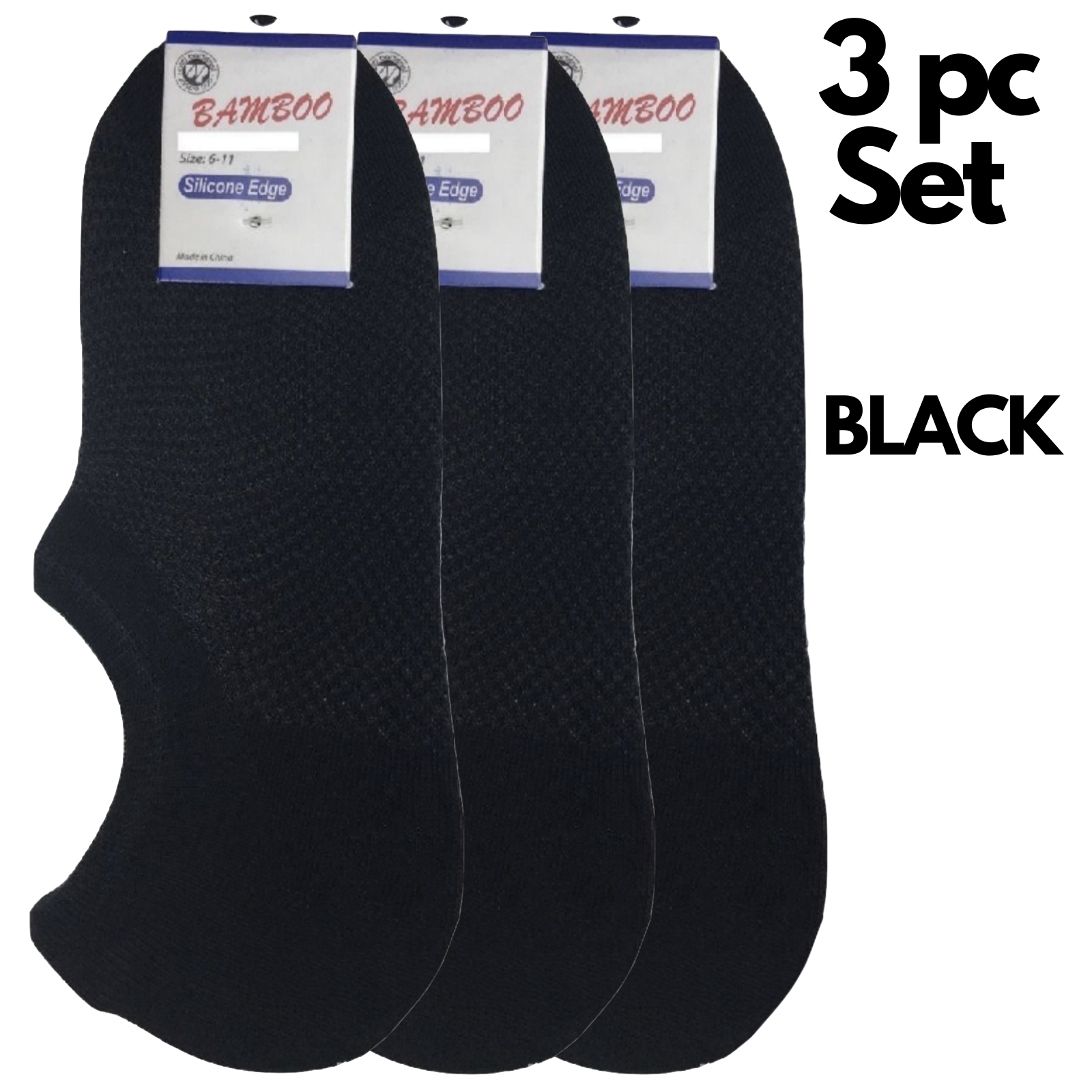 3x Pairs No Show Bamboo Socks Non-Slip Heel Grip Low Cut Invisible Footlet New-2