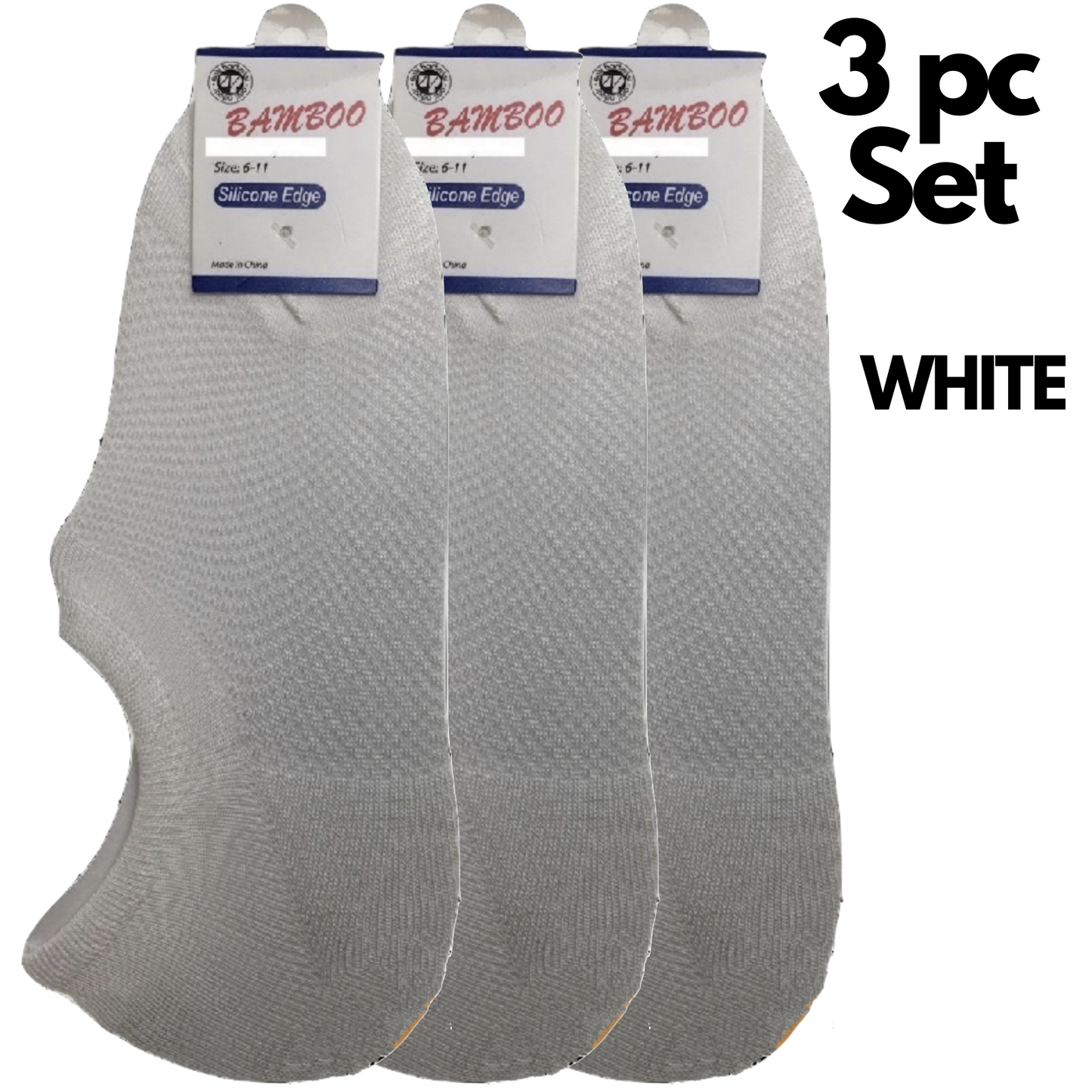 3x Pairs No Show Bamboo Socks Non-Slip Heel Grip Low Cut Invisible Footlet New-4