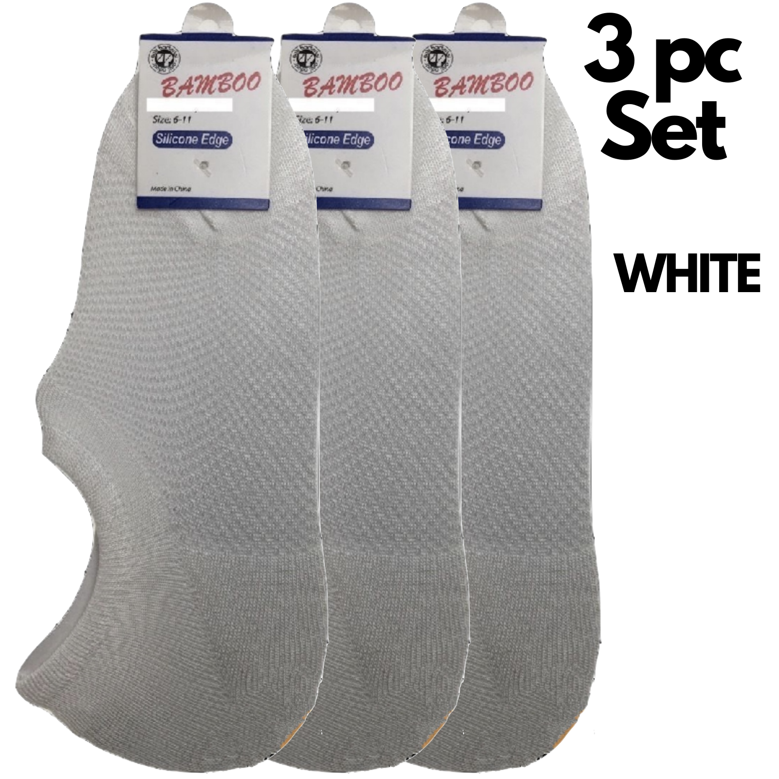 3x Pairs No Show Bamboo Socks Non-Slip Heel Grip Low Cut Invisible Footlet New-4
