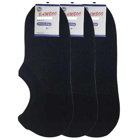 3x Pairs No Show Bamboo Socks Non-Slip Heel Grip Low Cut Invisible Footlet New-10