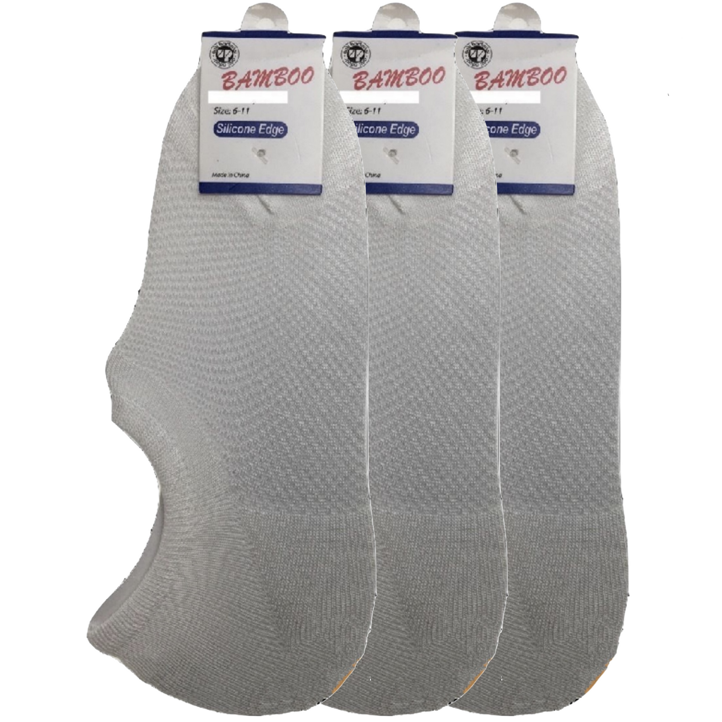 3x Pairs No Show Bamboo Socks Non-Slip Heel Grip Low Cut Invisible Footlet New-15