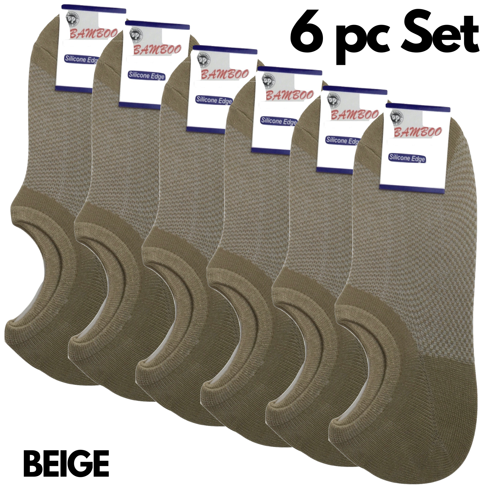 6x Pairs No Show Bamboo Socks Non-Slip Heel Grip Low Cut Invisible Footlet New-2