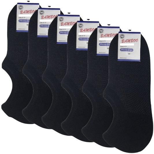6x Pairs No Show Bamboo Socks Non-Slip Heel Grip Low Cut Invisible Footlet New-10