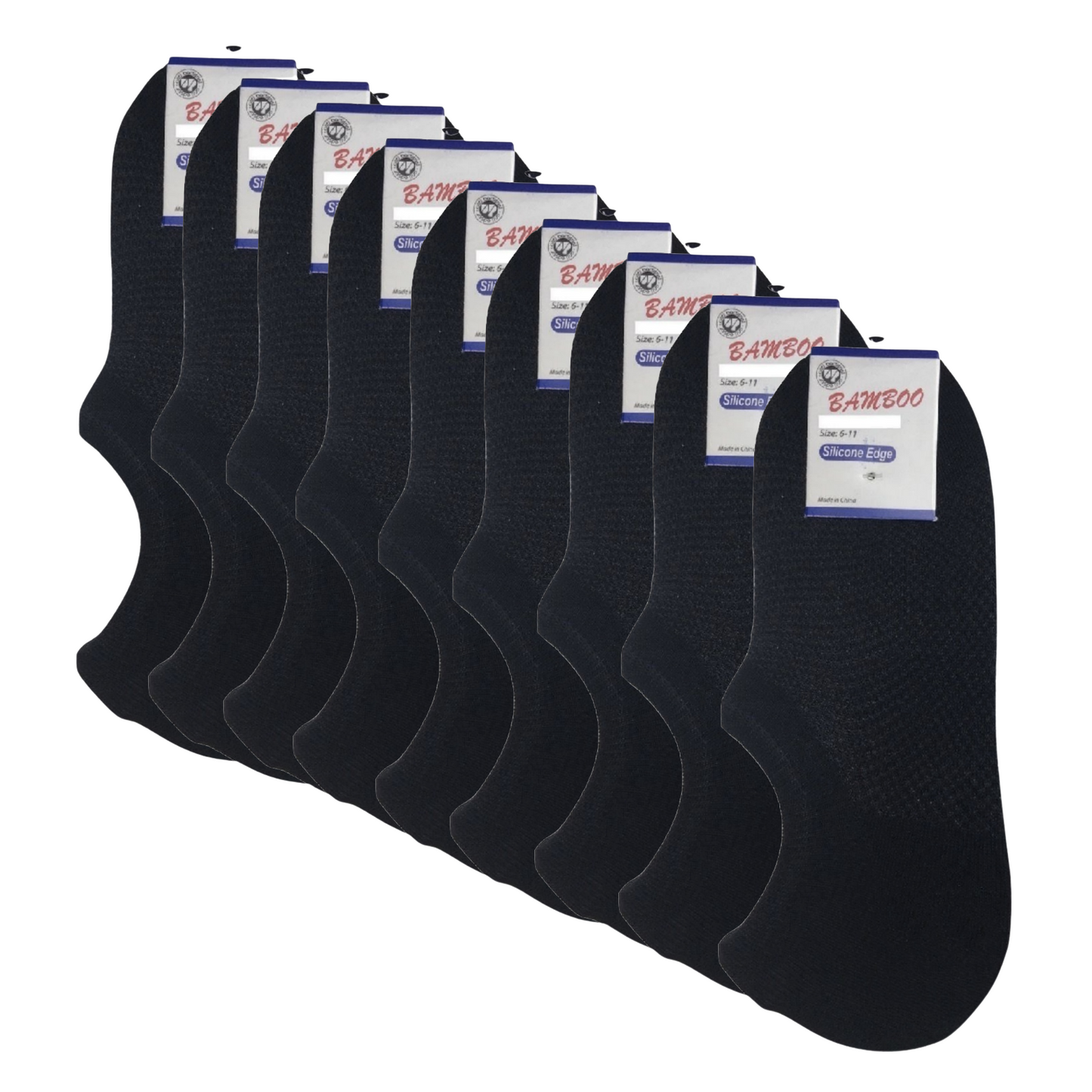 9x Pairs No Show Bamboo Socks Non-Slip Heel Grip Low Cut Invisible Footlet New-10