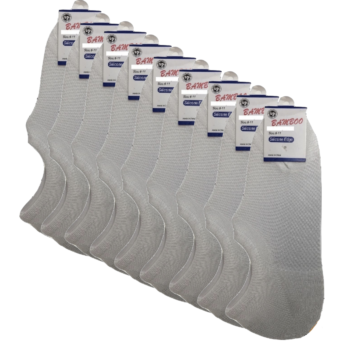 9x Pairs No Show Bamboo Socks Non-Slip Heel Grip Low Cut Invisible Footlet New-14