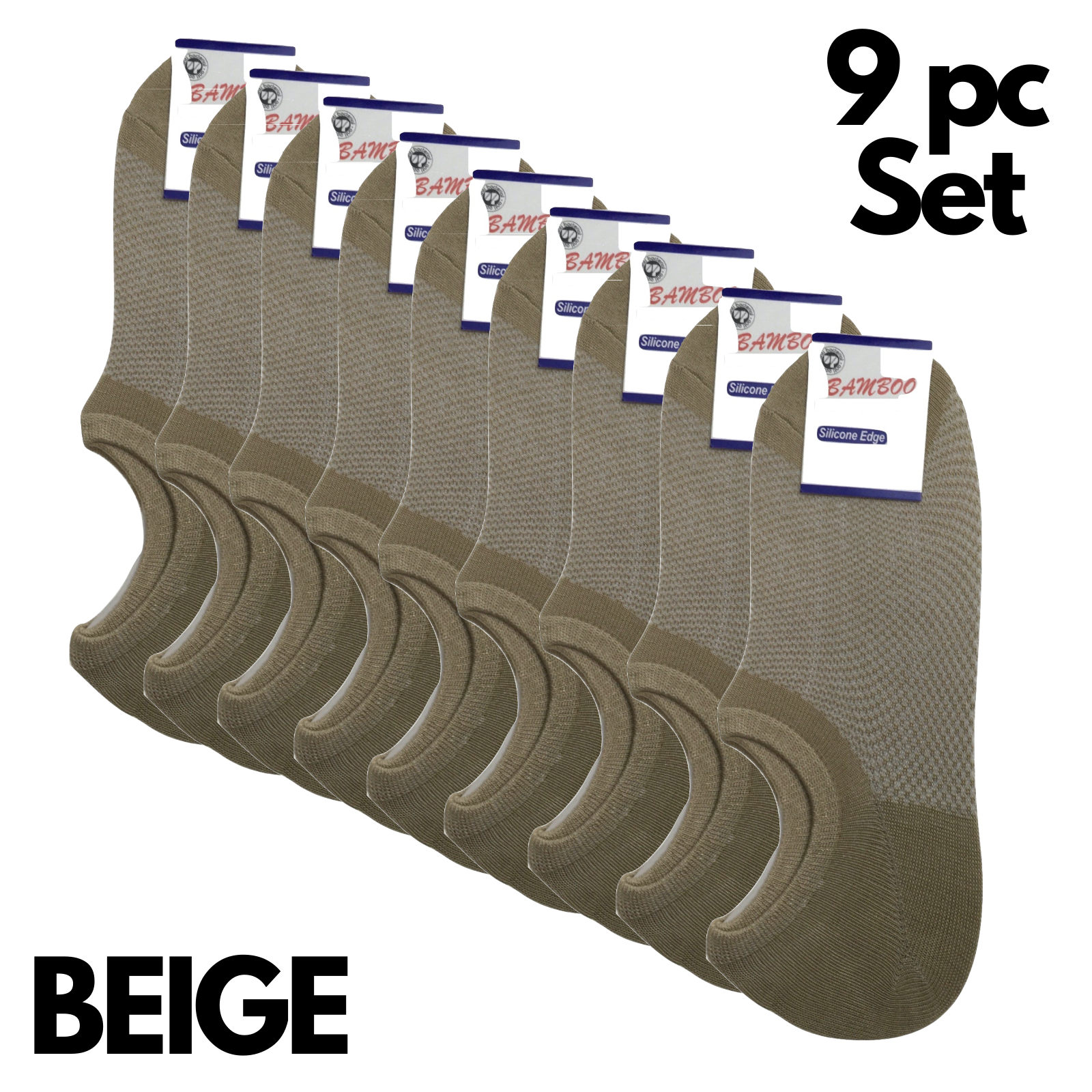 9x Pairs No Show Bamboo Socks Non-Slip Heel Grip Low Cut Invisible Footlet New-4