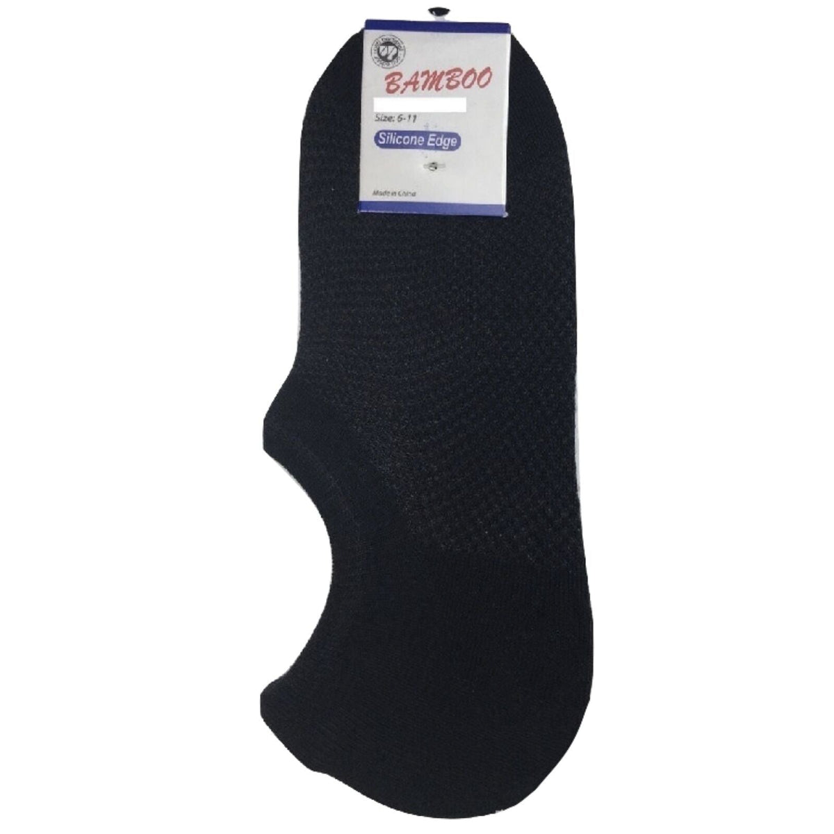 1 Pair NO SHOW BAMBOO SOCKS Non Slip Heel Grip Low Cut Invisible Footlet - Black