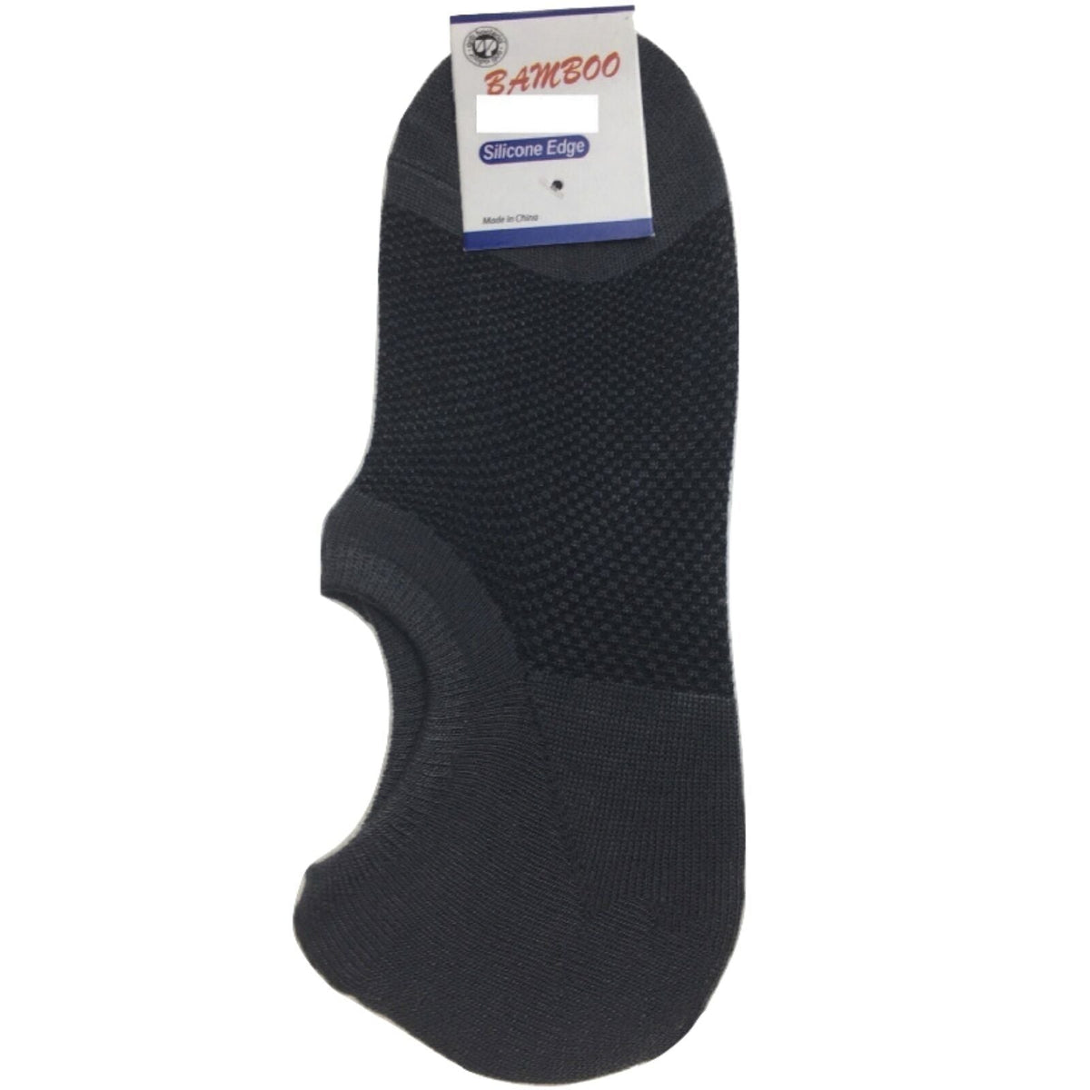 1 Pair NO SHOW BAMBOO SOCKS Non Slip Heel Grip Low Cut Invisible Footlet - Charcoal