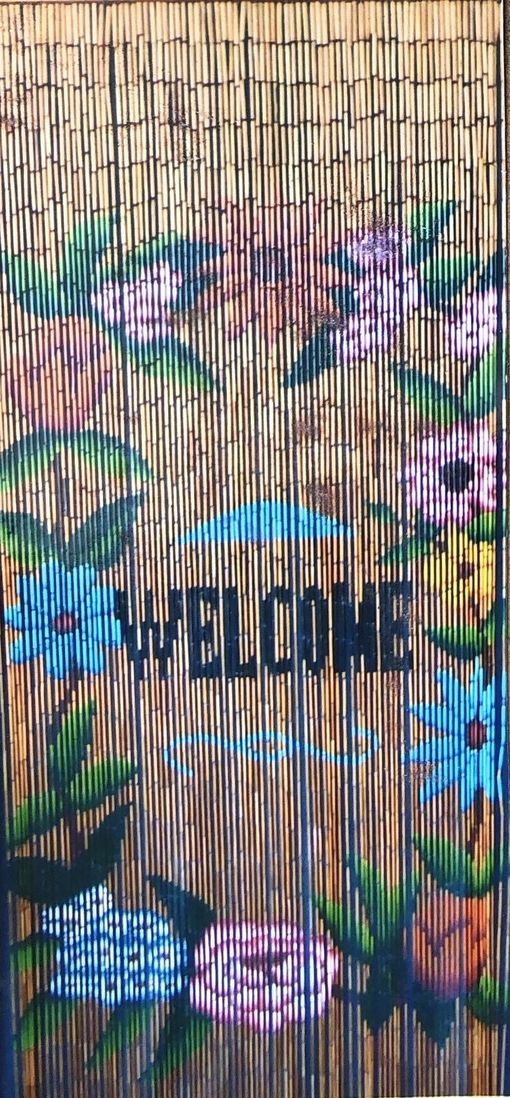 Deluxe Bamboo Door Curtain WELCOME Divider Wall Art 90cm x 200cm