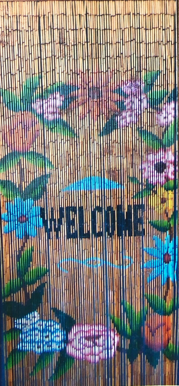 Deluxe Bamboo Door Curtain WELCOME Divider Wall Art 90cm x 200cm