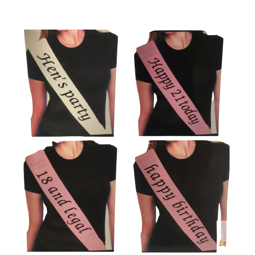 Hen's Night Bridal Sash Bride Happy Birthday 18th 21st Party Night Girls-0