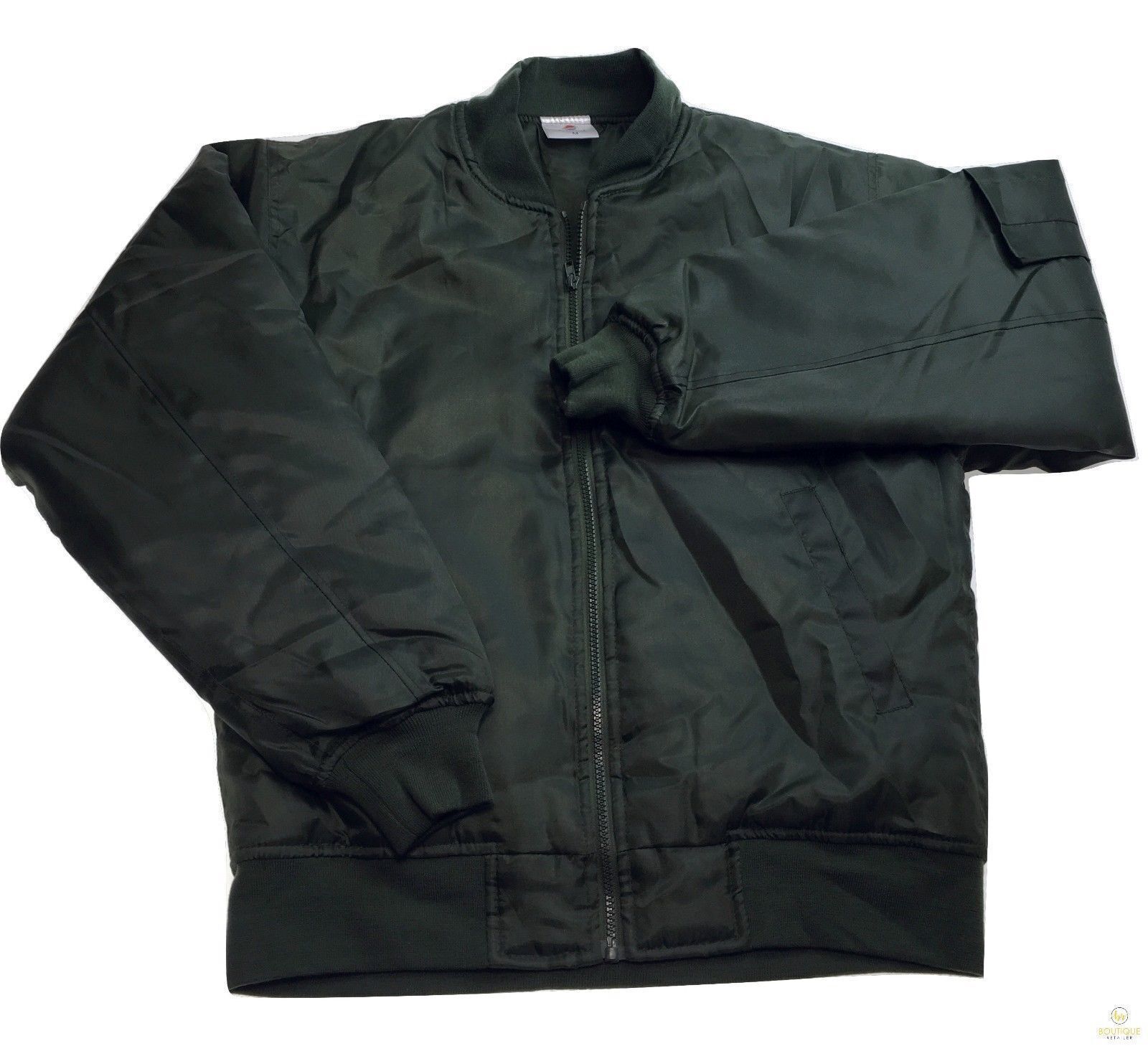 Plus Size Quilted Jacket Zip Up Classic Padded Flight Flying Winter Big & Tall - Bottle Green-17