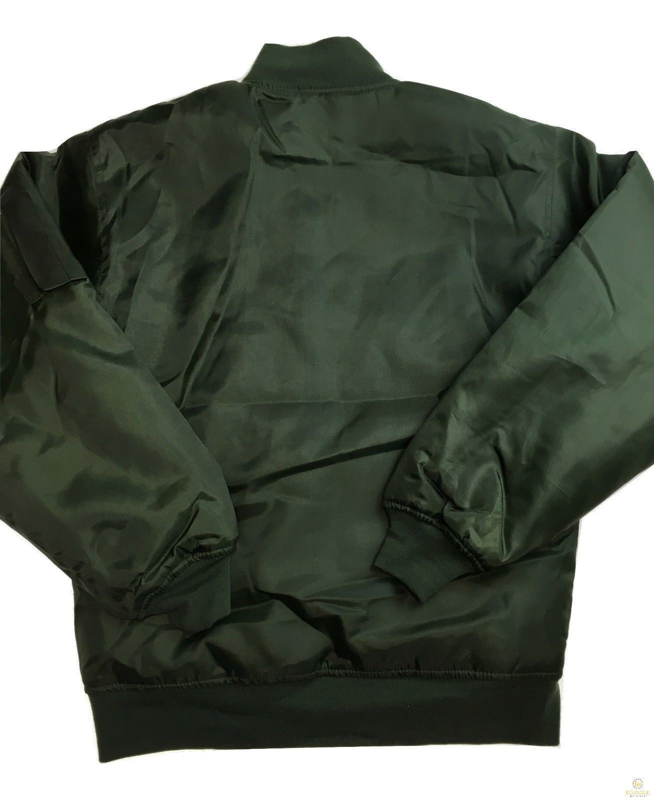 Plus Size Quilted Jacket Zip Up Classic Padded Flight Flying Winter Big & Tall - Bottle Green-9