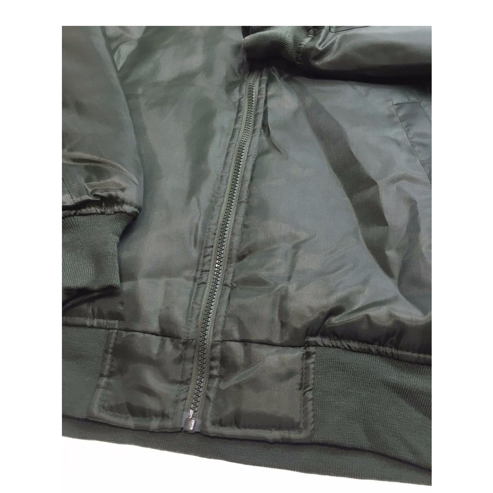 Plus Size Quilted Jacket Zip Up Classic Padded Flight Flying Winter Big & Tall - Bottle Green-7