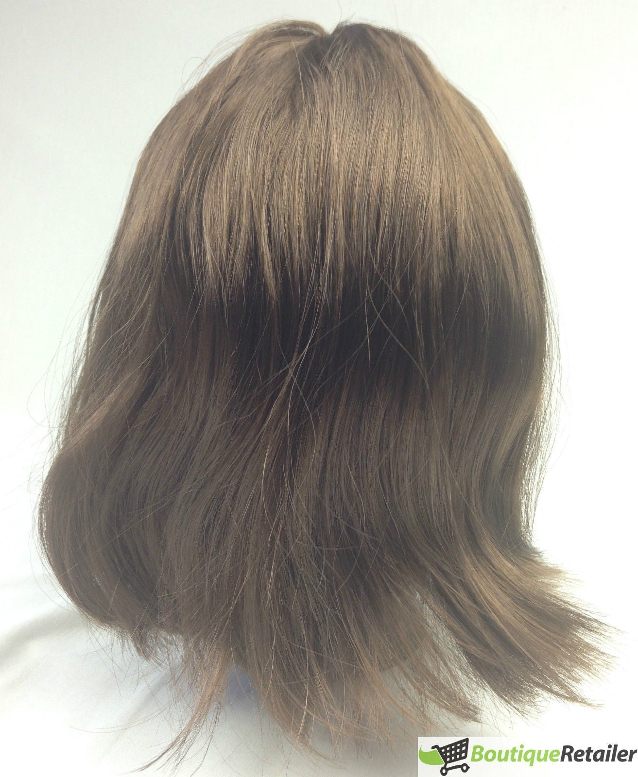 Bob Wig Costume Short Straight Fringe Cosplay Party Full Hair Womens Fancy Dress - Brown-3