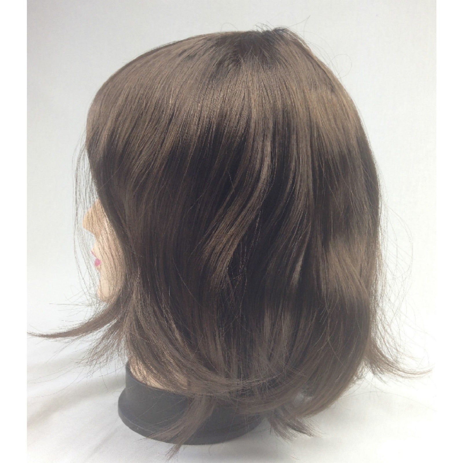 Bob Wig Costume Short Straight Fringe Cosplay Party Full Hair Womens Fancy Dress - Brown-4
