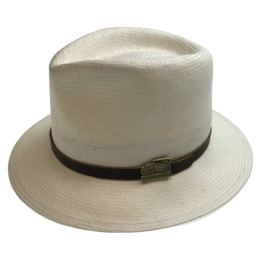Premium STRAW HAT Panama Trilby Fedora Feather Sun Beach Brim Cap USA Made BR005-0