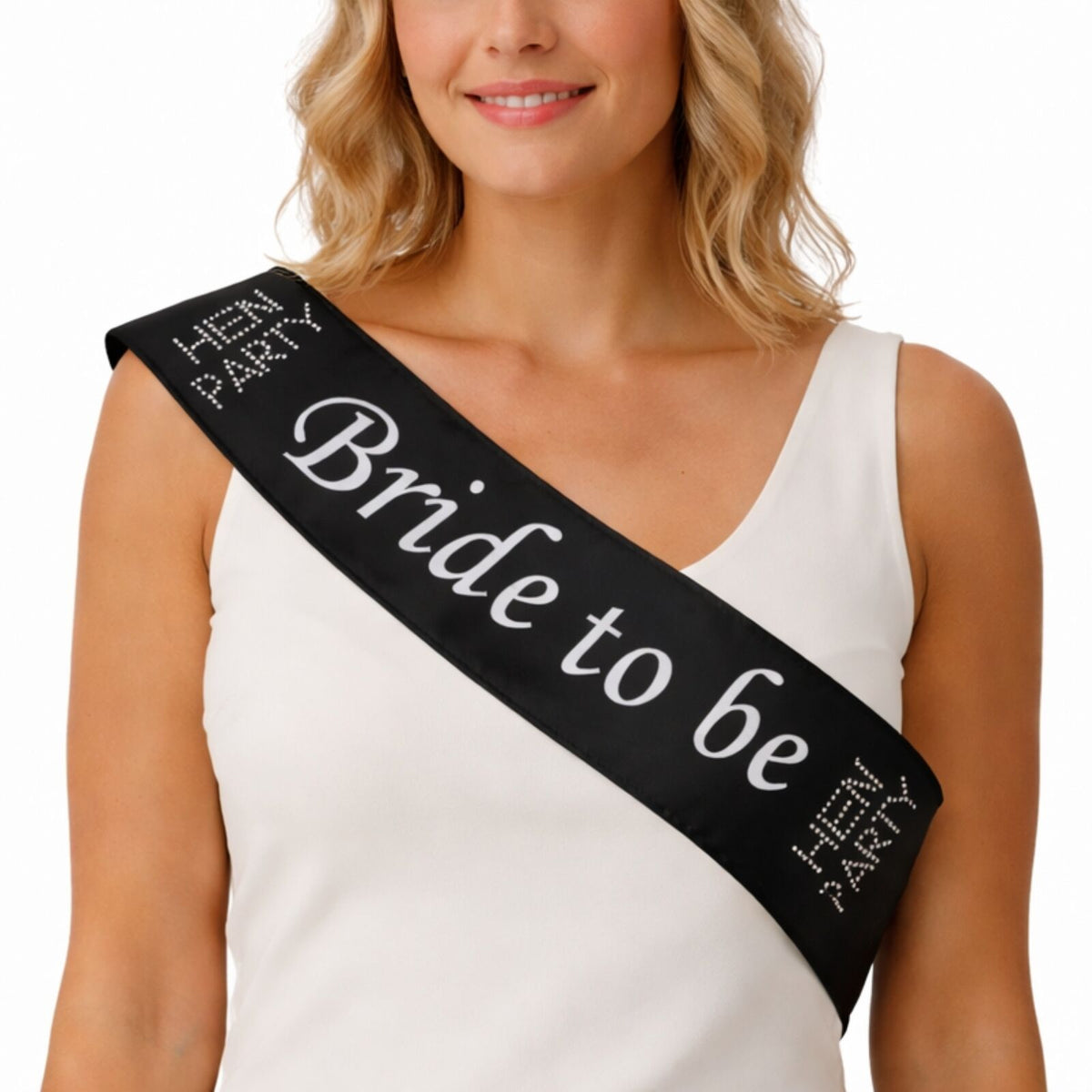 Hens Night Satin Sash Bridal Party Girls Wedding Bride To Be Accessory - Black