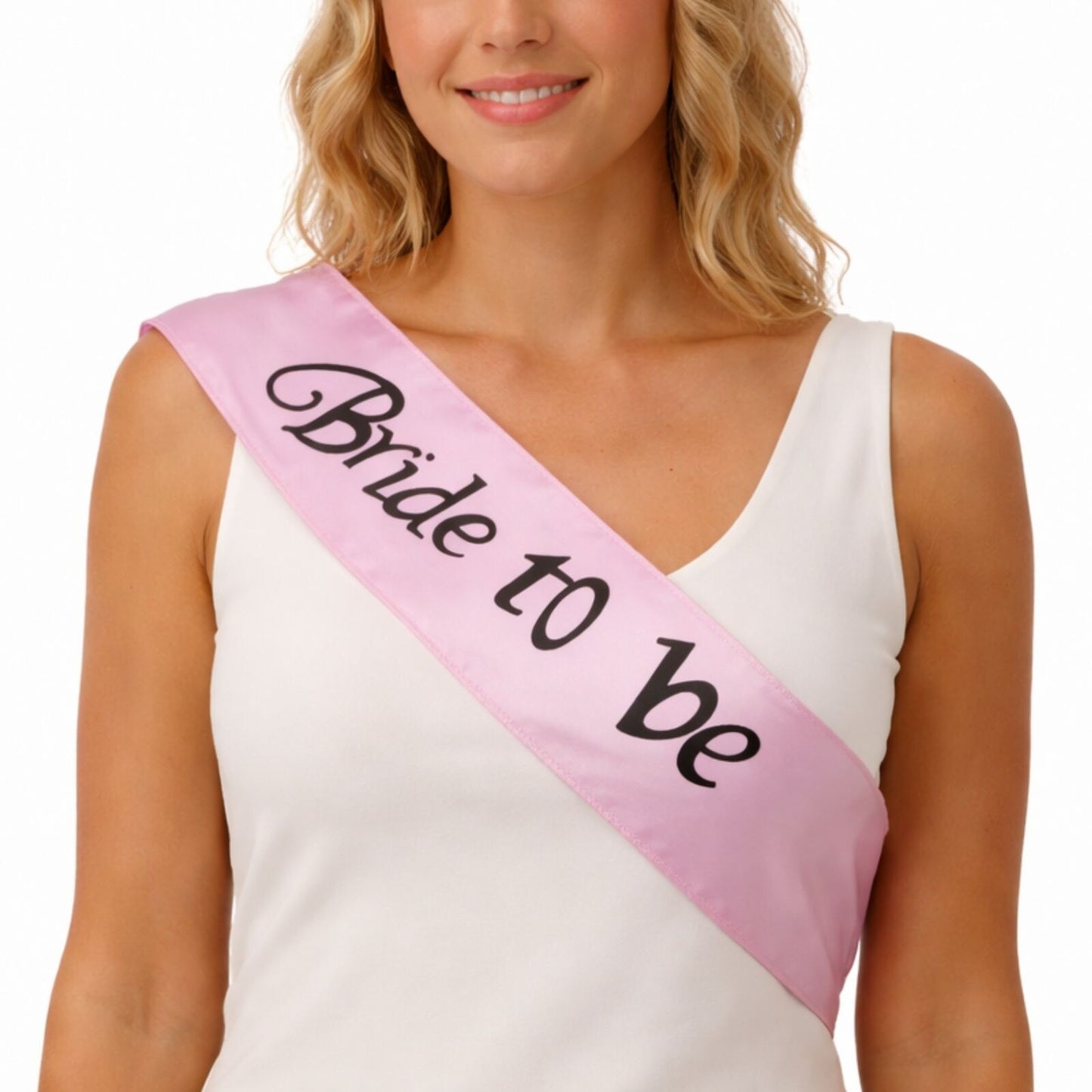 Hens Night Satin Sash Bridal Party Wedding Bride To Be Accessory - Light Pink